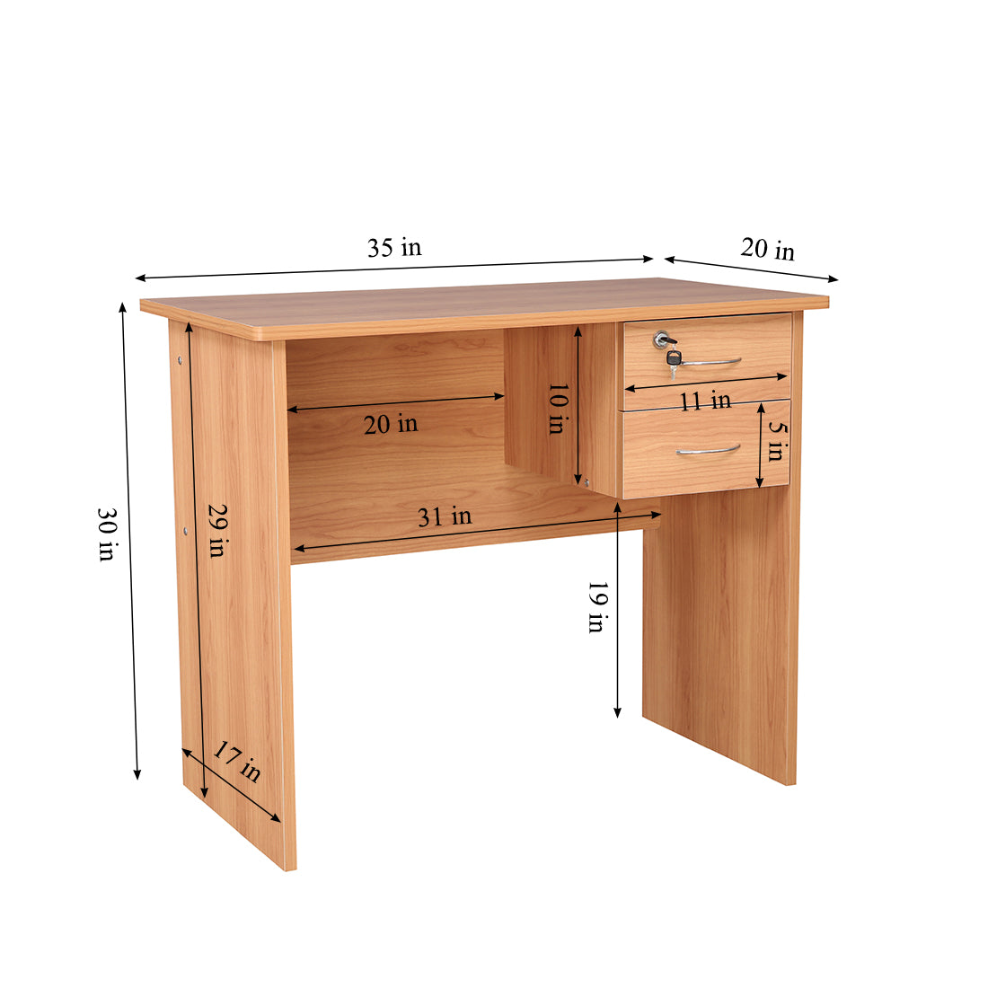 Simply Engineered Wood Study Table in Honey Colour