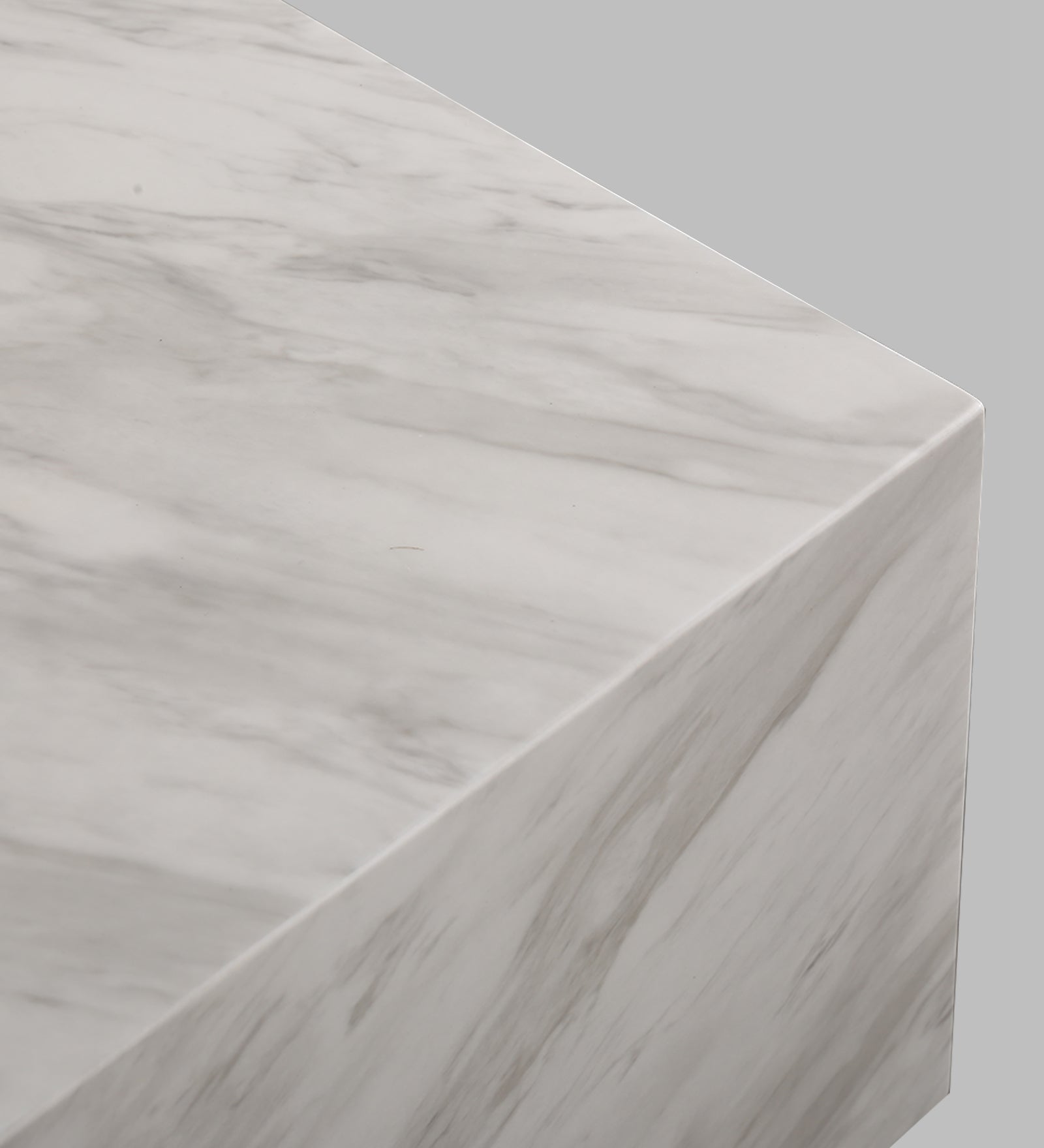 Garnet Marble Top Center Table in White Colour