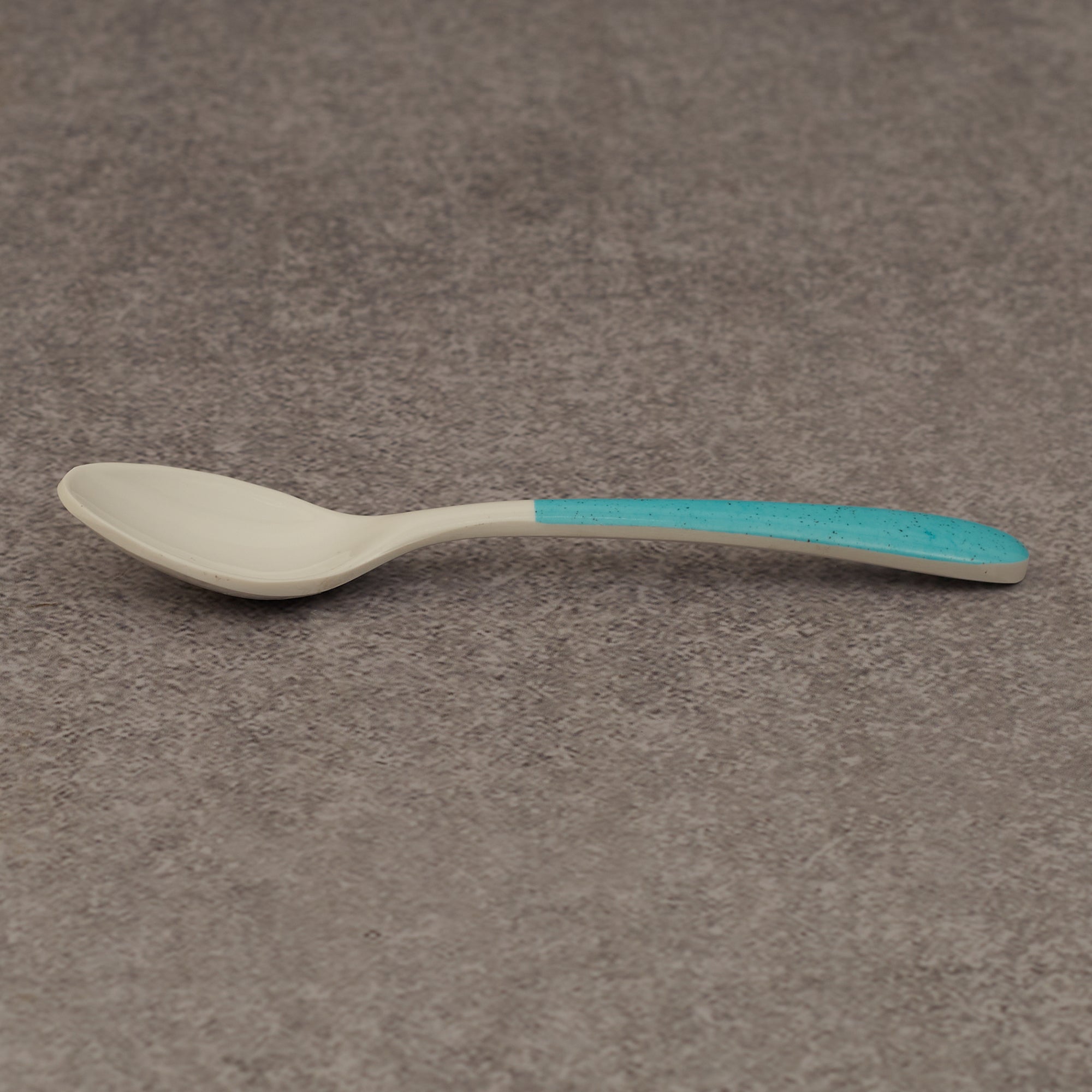 Emilia Melamine Speckles Table Spoon in Dusky Blue Colour