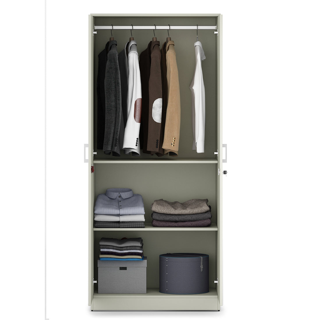 Prime Two Door Wardrobe in White Colour