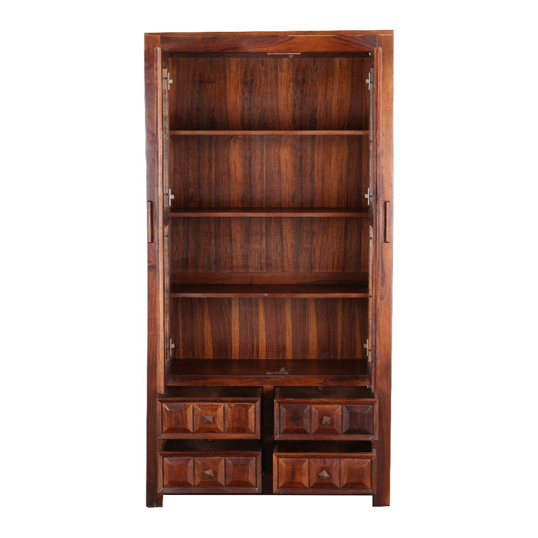 Woodrow Sheesham Wood(Rosewood) Book Shelf in Honey Colour