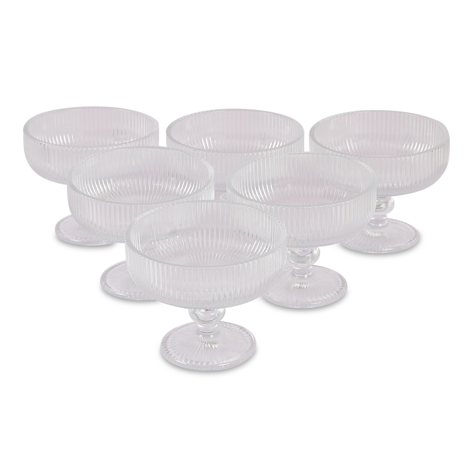 Sapphire  Dessert/Ice Cream/Pudding Bowl Set of 6 in Transparent Colour