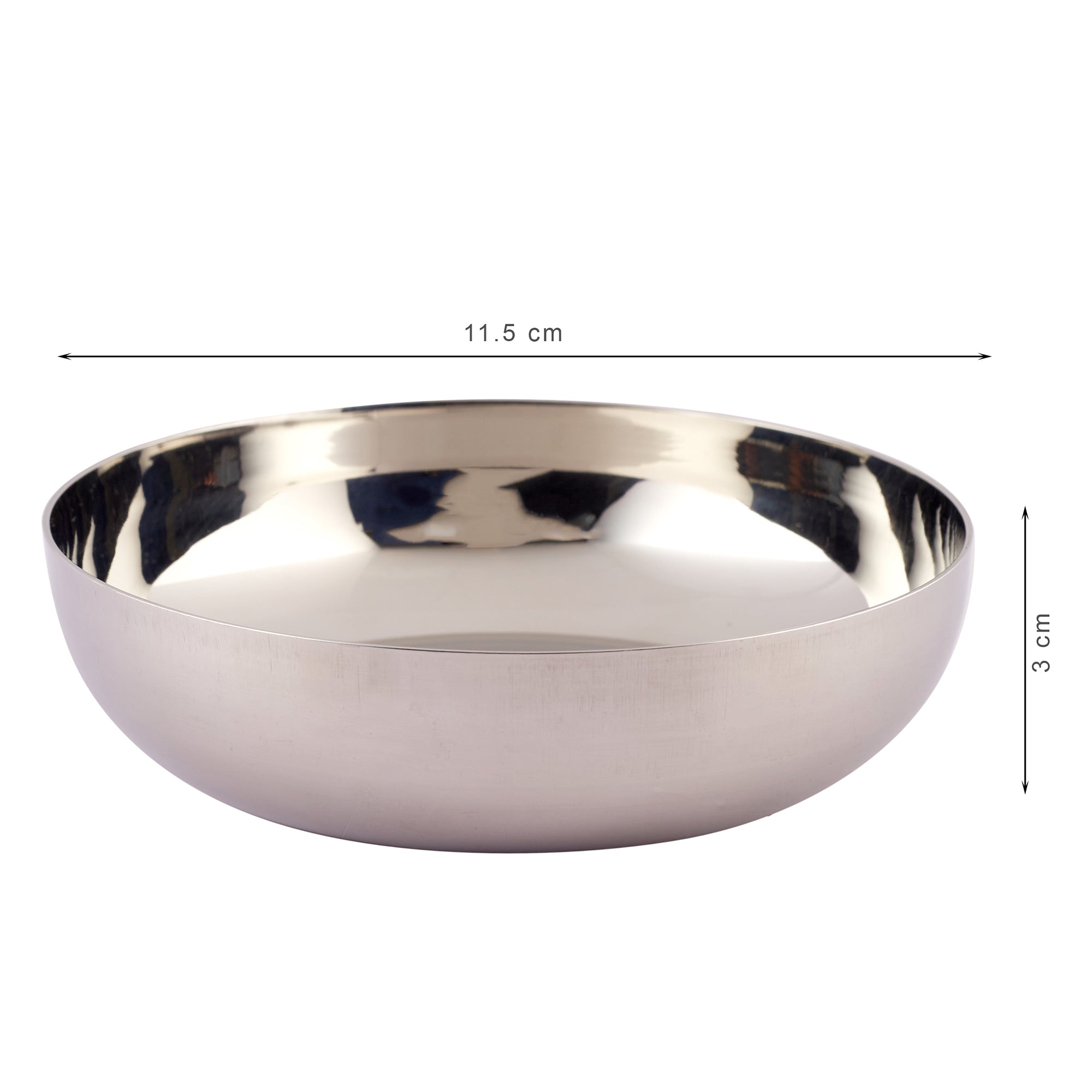 Glisto Stainless Steel Pudding/Dessert Bowl Set of 4 in Silver Colour