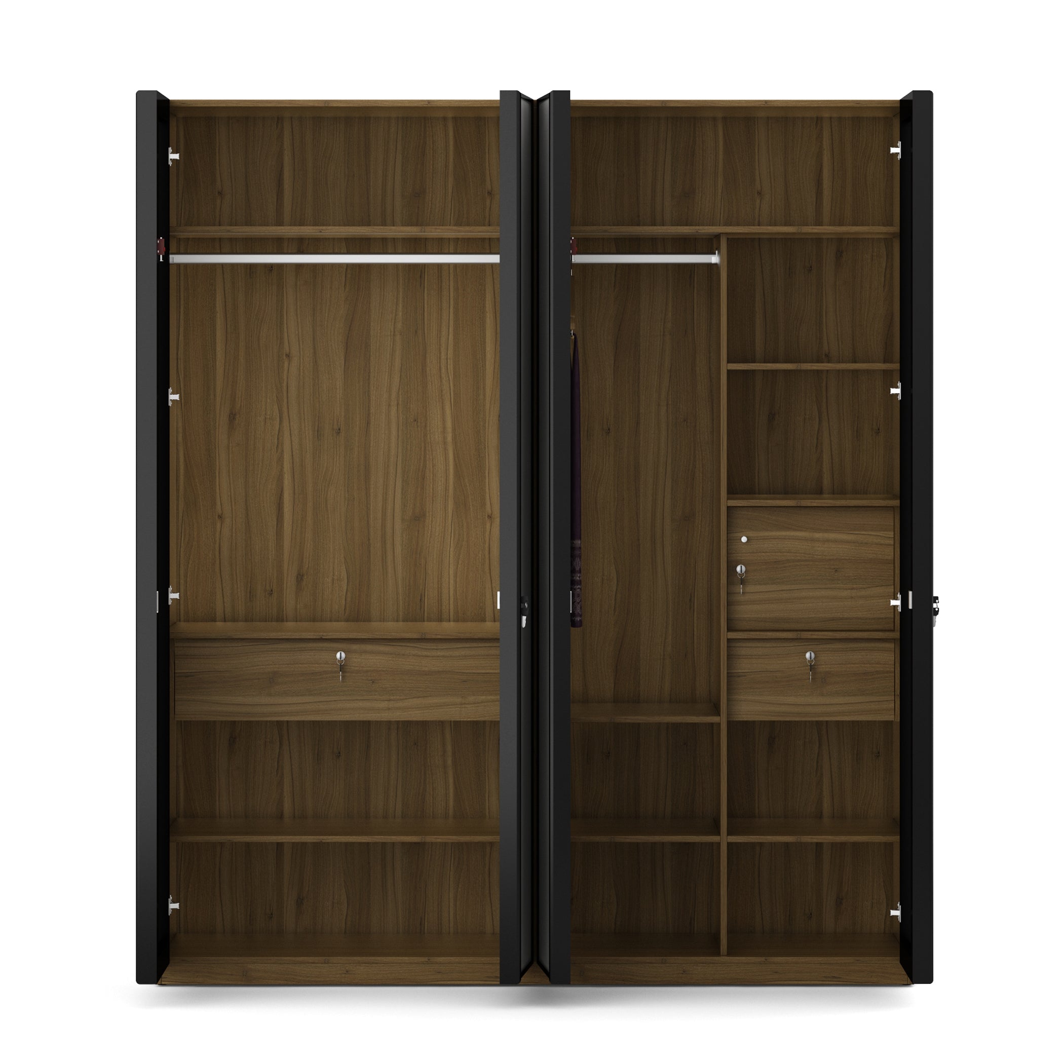 Freya  Four Door Wardrobe in Natural Teak Colour