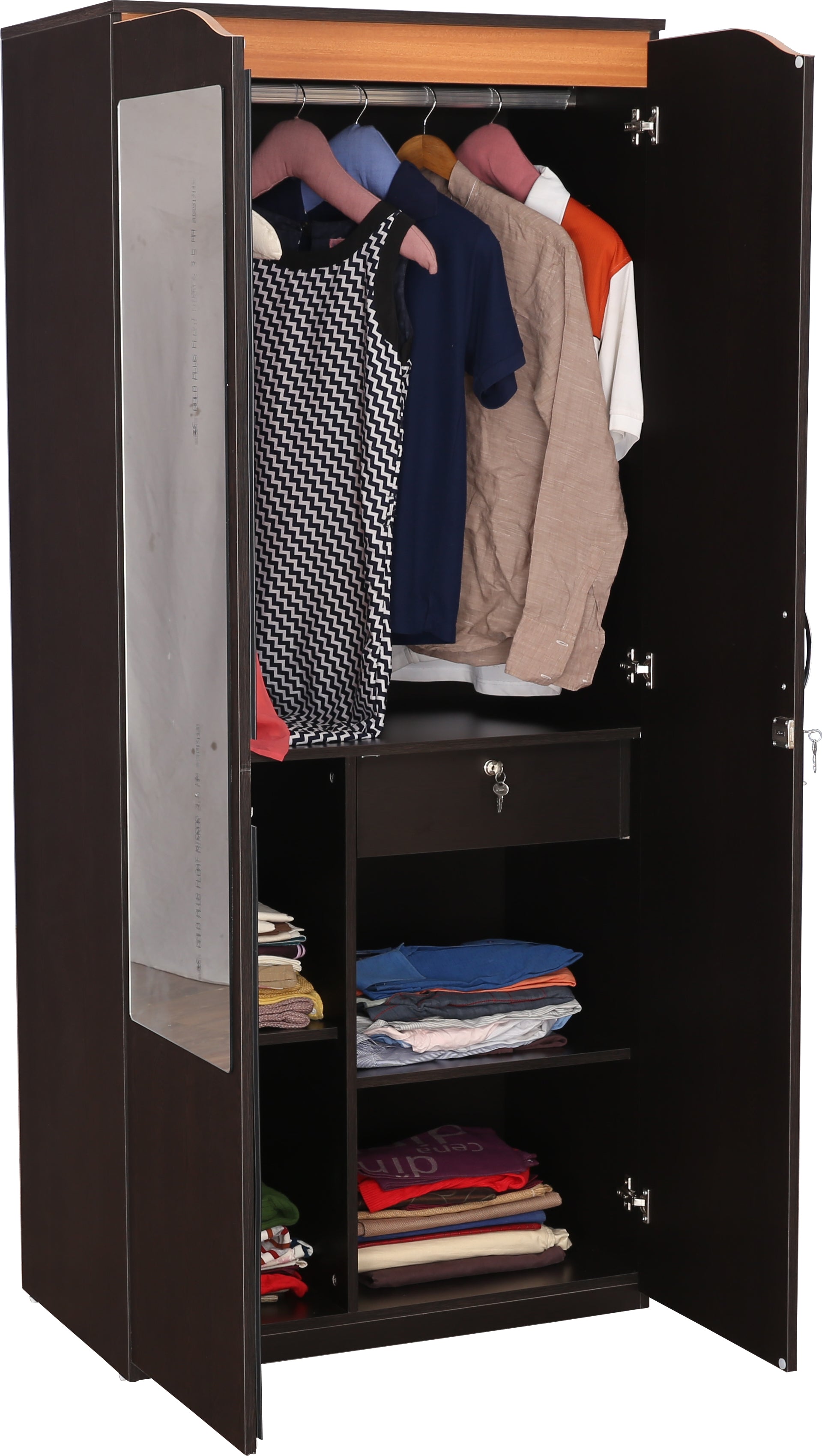 Swirl Two door Wardrobe in Wenge Colour