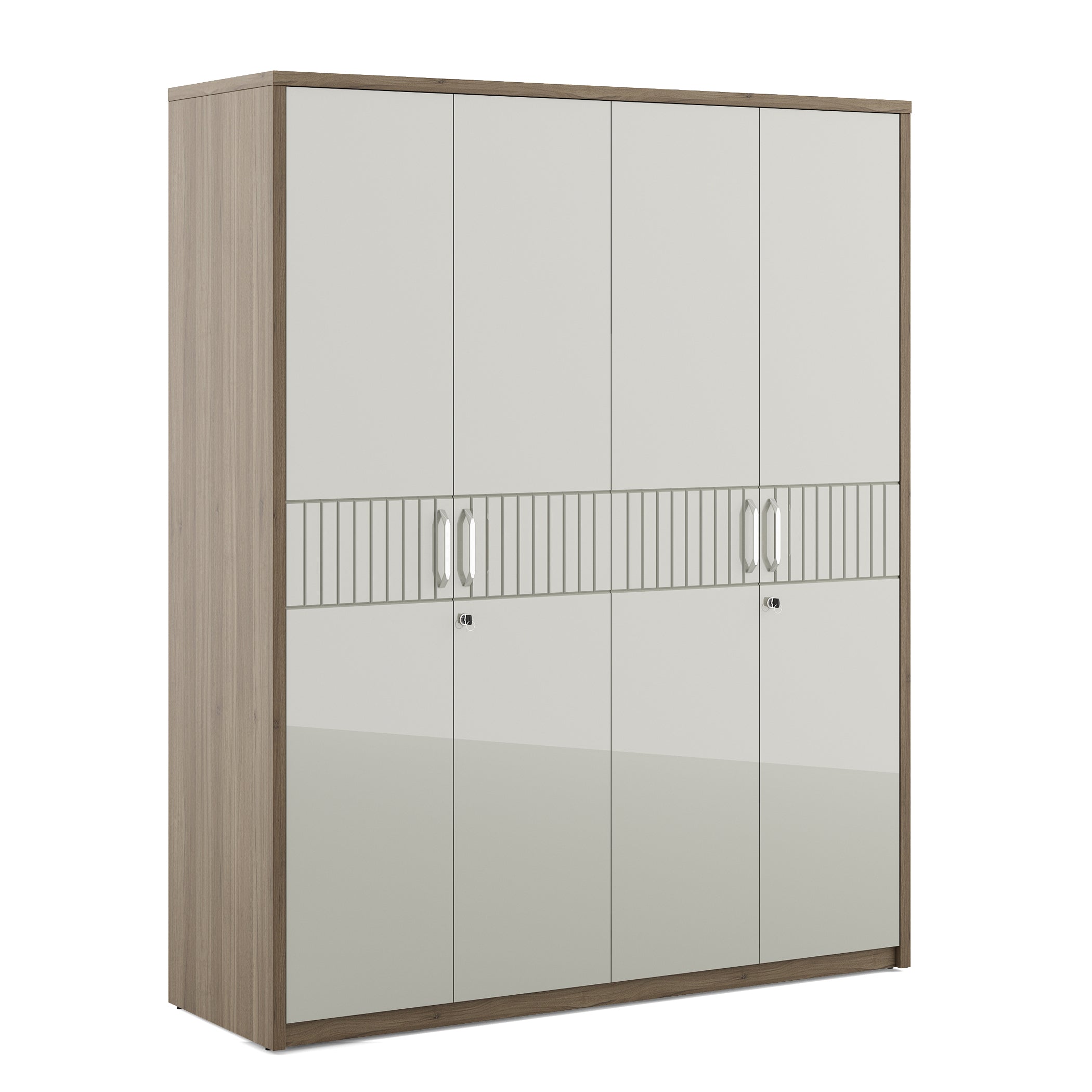 Cascade  Four Door Wardrobe in Lyon walnut Colour