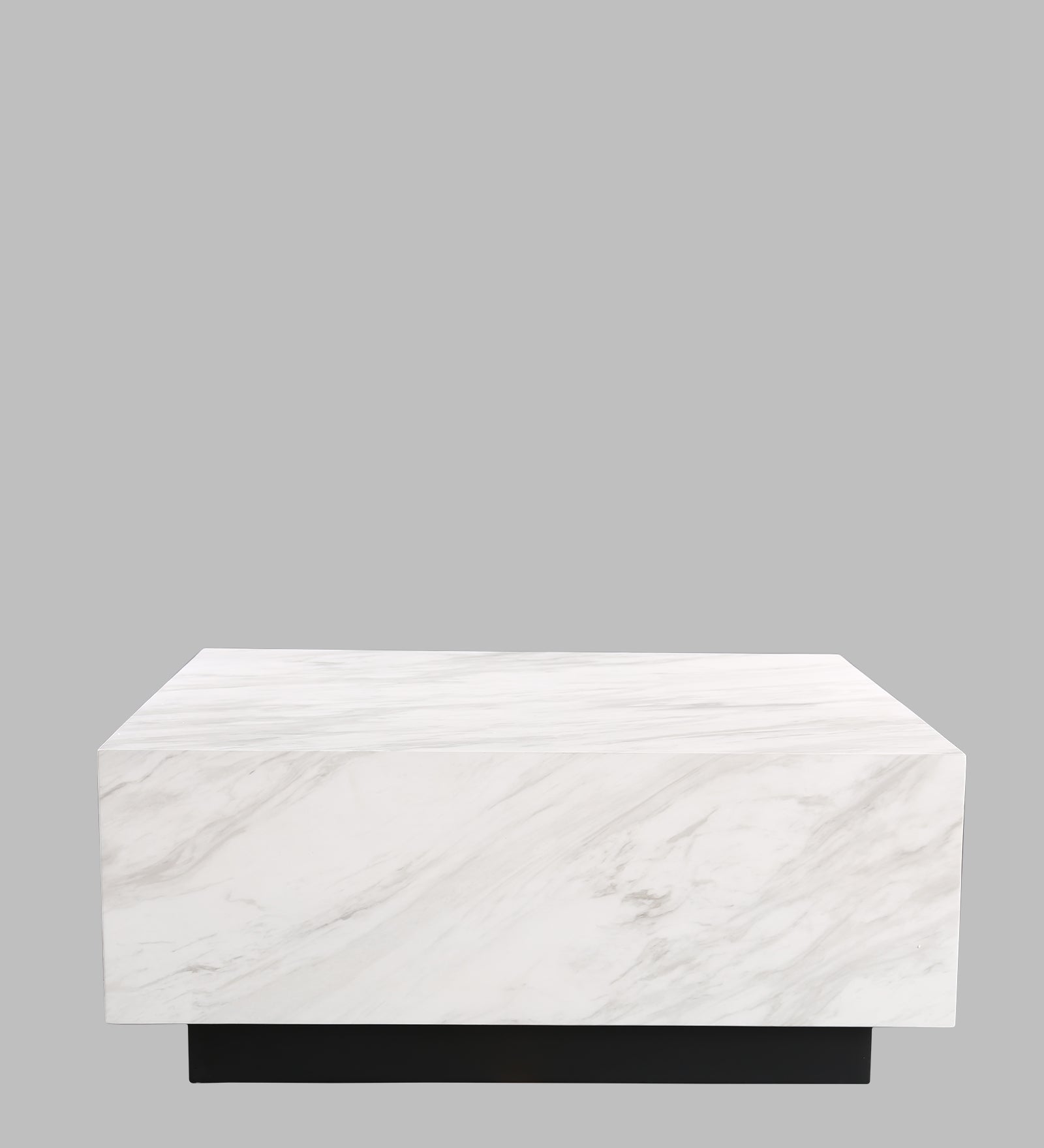 Garnet Marble Top Center Table in White Colour