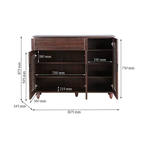 Carry Engineered Wood Shoe Rack in Wenge Colour