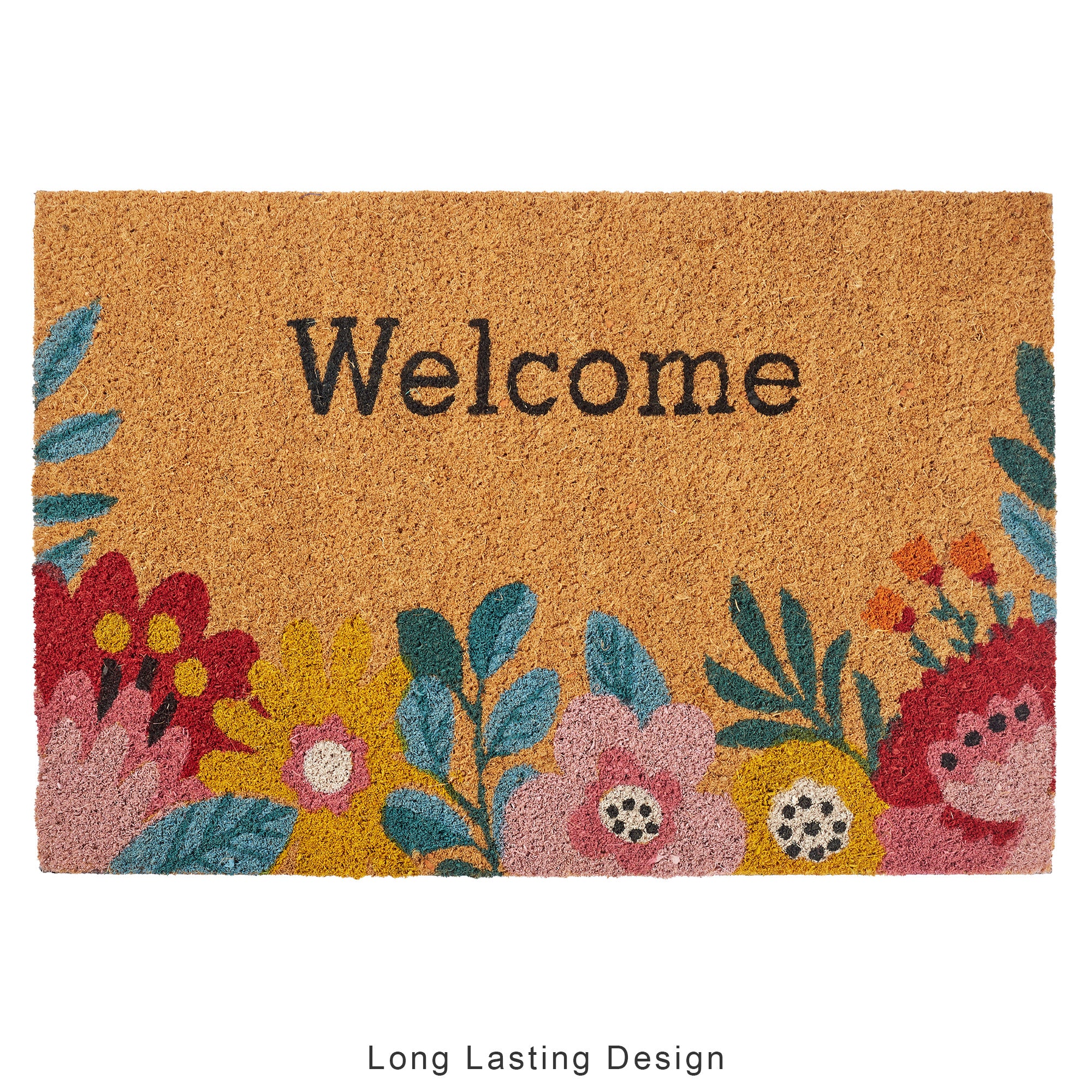 Natura  Floral Printed Coir Doormat 40x60 CM in Multi Colour
