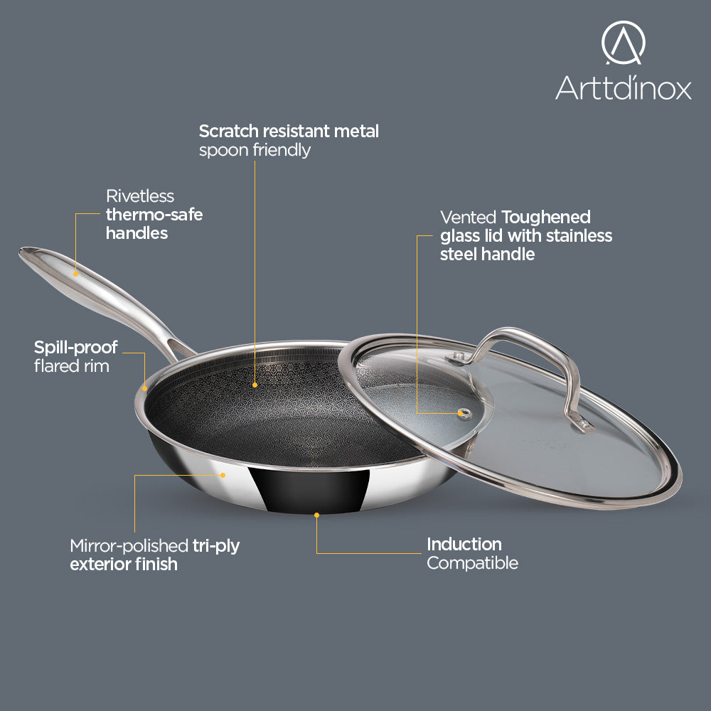 Stellar Triply Frypan 24 cm with Glass Lid