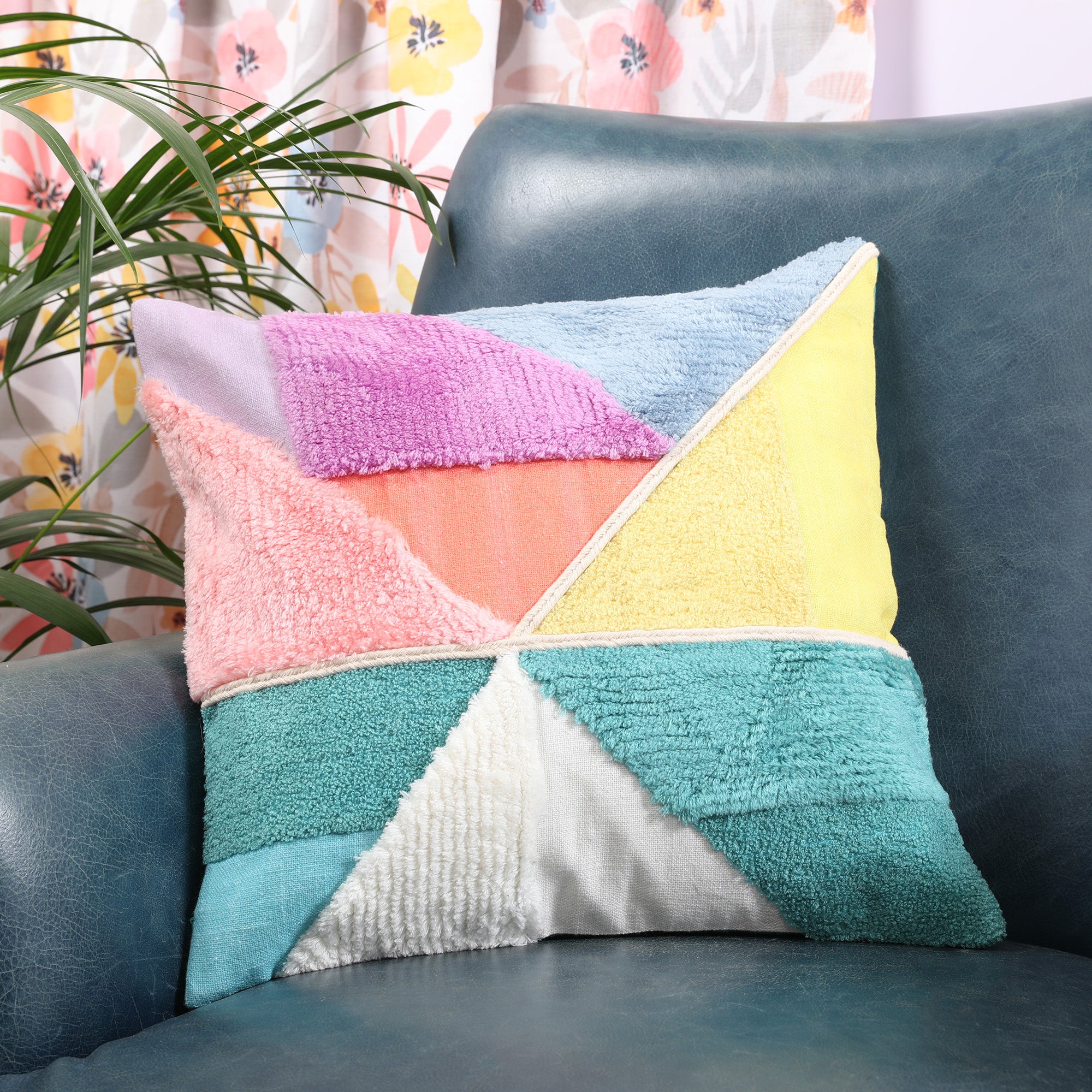 Pop Modern Cotton Cushion Cover 40x40 cm in Multi Colour