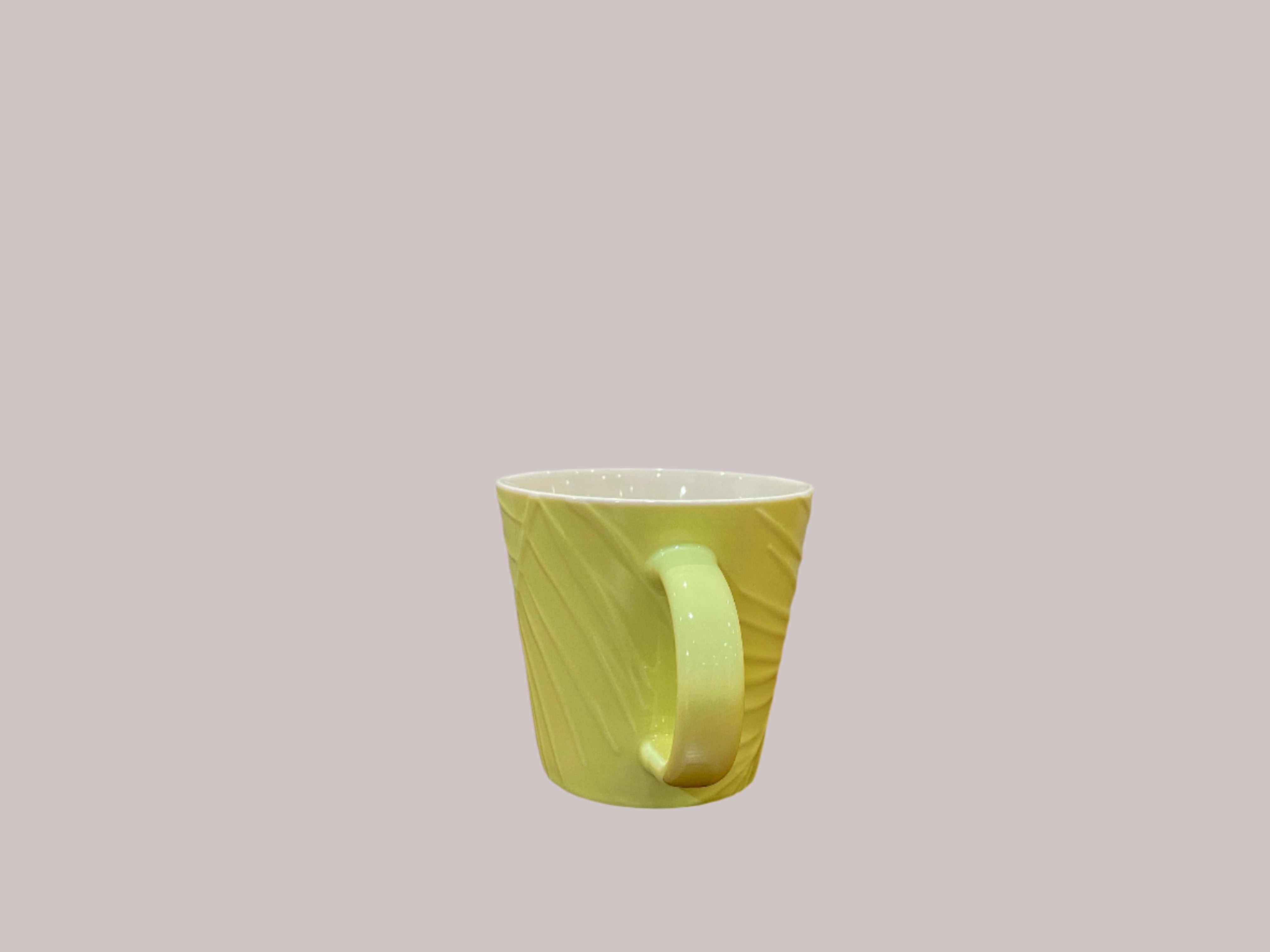Living Essence Embossed Bone China Mug 320ml Set of 2Pcs in Green Colour
