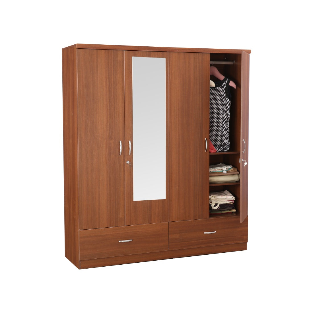 Ultima 4 door wardrobe in Walnut Colour