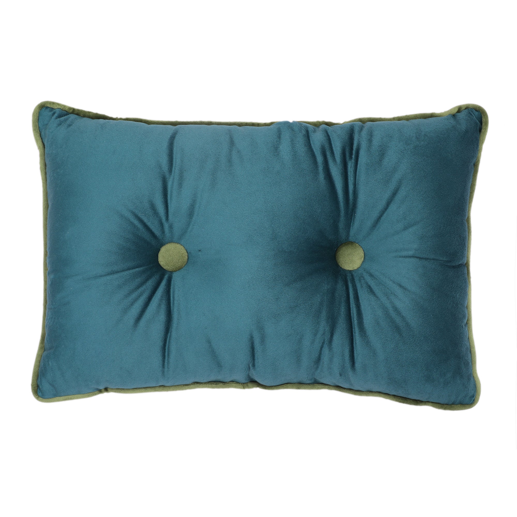 Velvet Solid Dori Filled Cushion Aqua, 30X45cm