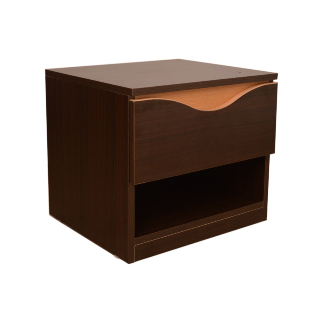 Swirl Night Stand in Dark Oak Colour
