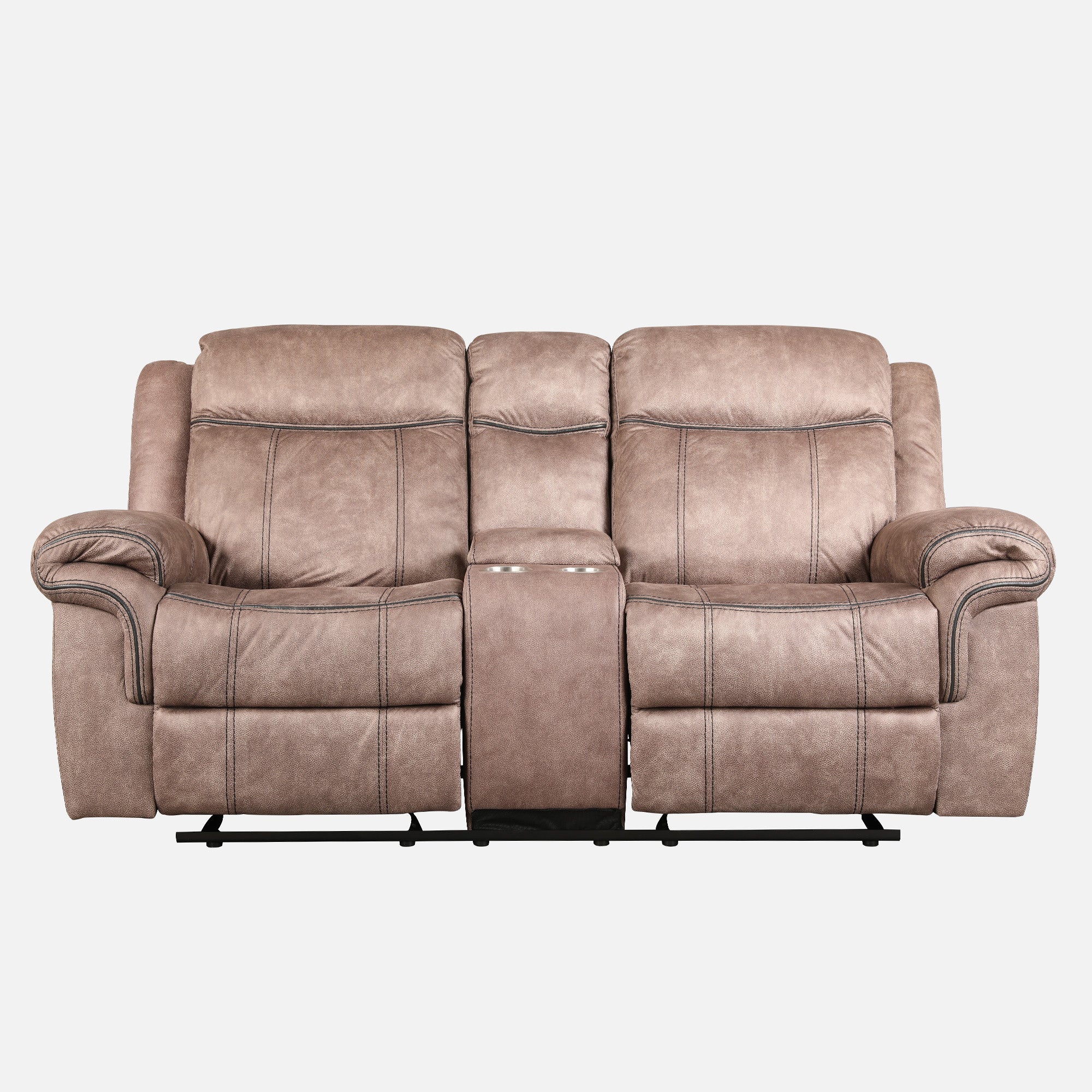 Enfield Fabric 2 Seater Recliner in Brown Colour