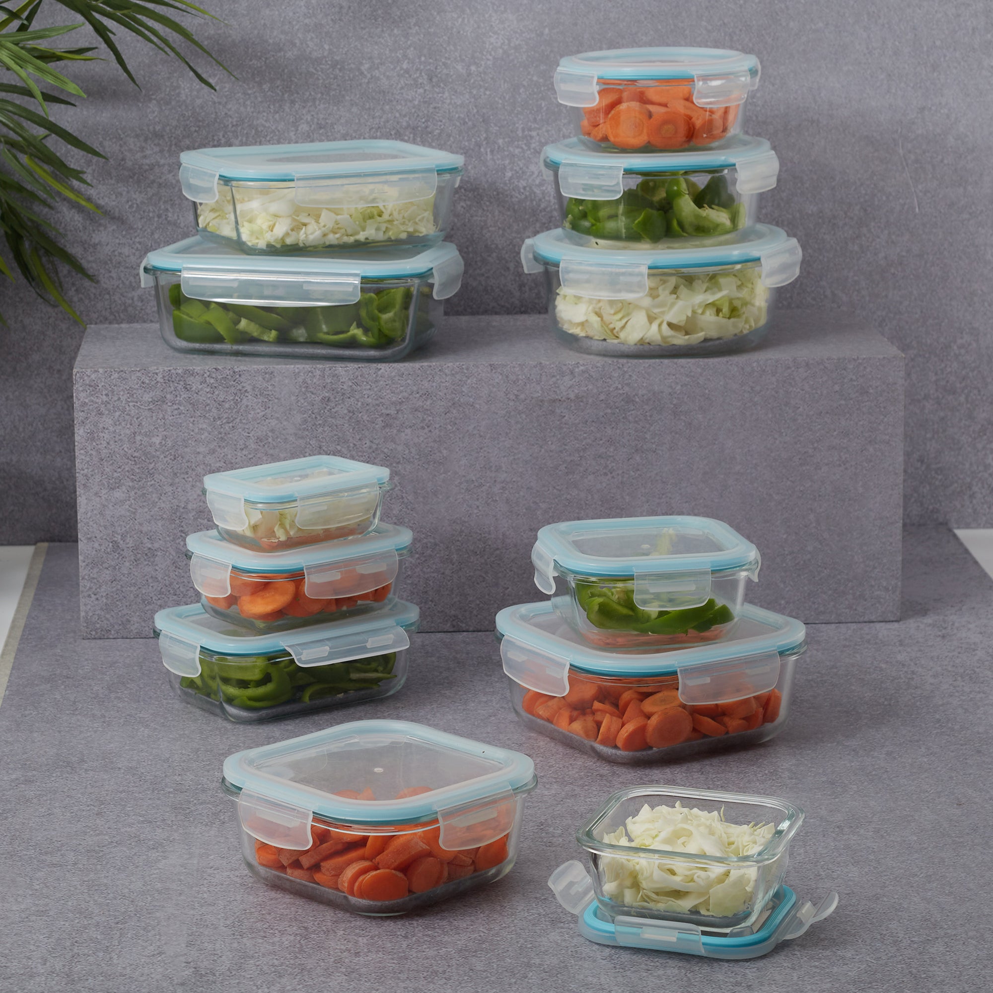 Robust Glass Square Container with PP Lid 520ML in Transparent Colour