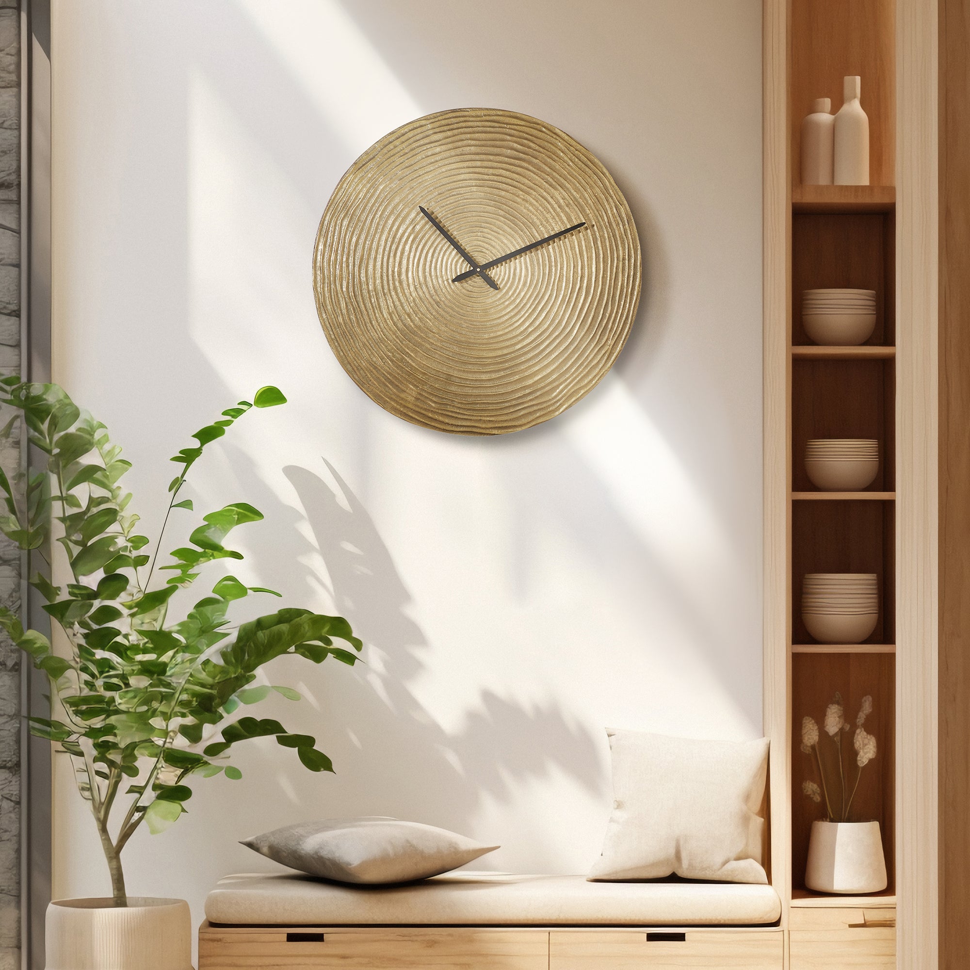Magna Metal Clocks 58 Cm in Antique Gold Colour