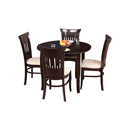Cardiff Solidwood 4 Seater Round  Dining Set in Expresso Colour