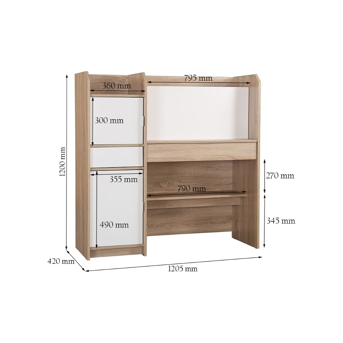 Florence Study Table in White Colour