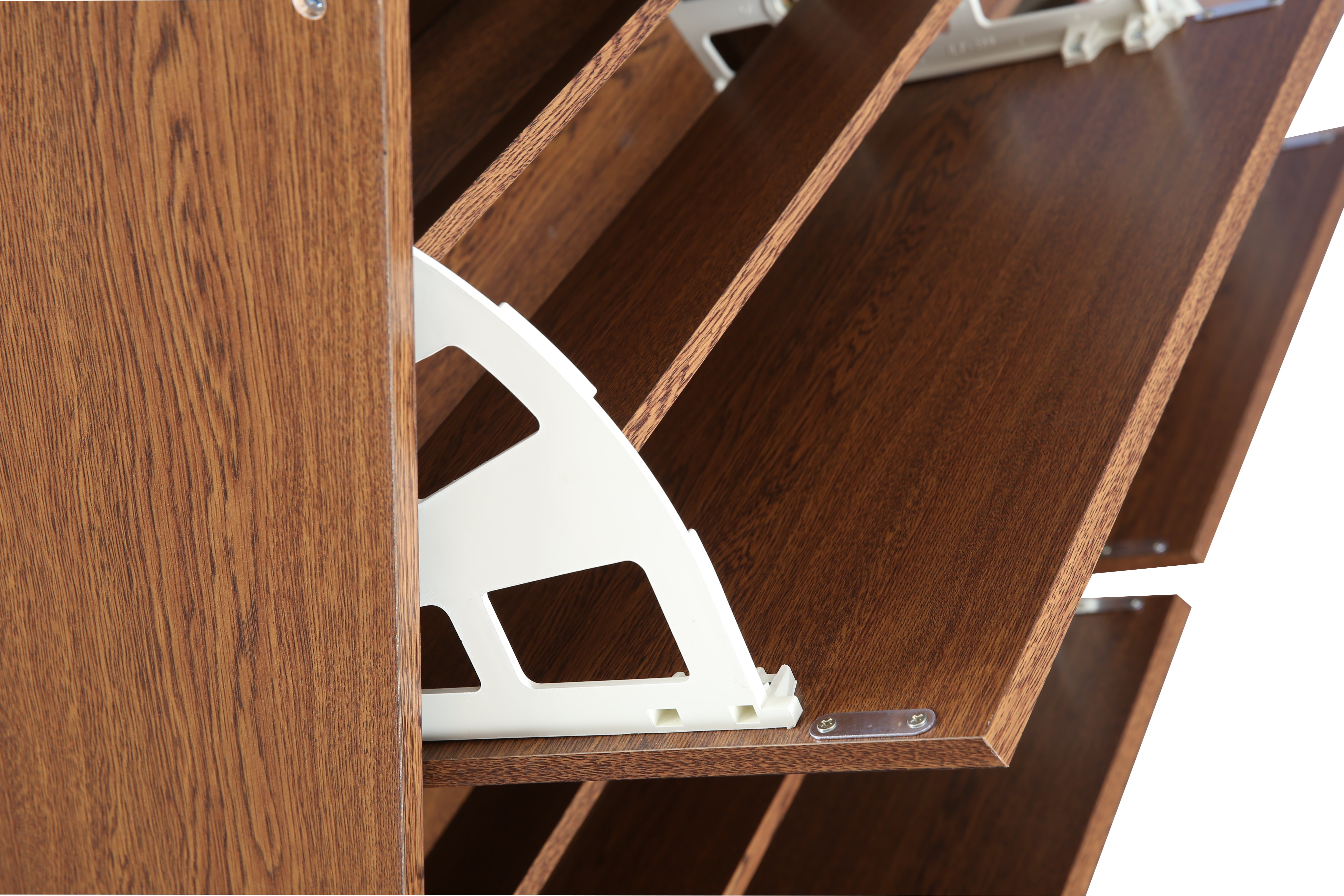 Alder Engineered Wood 1+2 tier Shoe Rack in Oak Colour