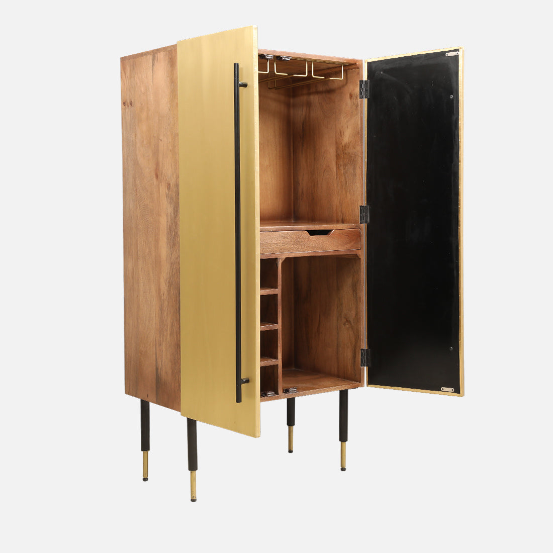 Crested  Bar Unit in Brown & Gold Colour