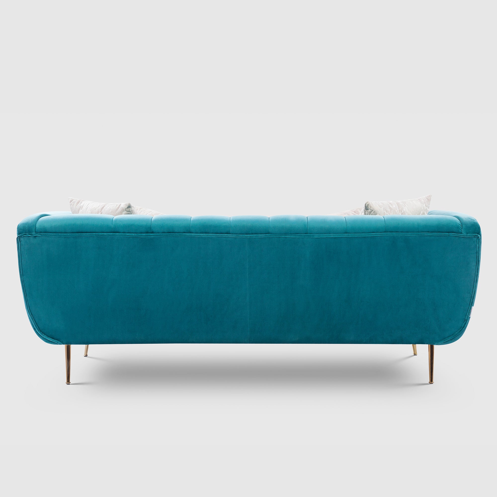 Catalina Velvet Three Seater Sofa in Teal Colour