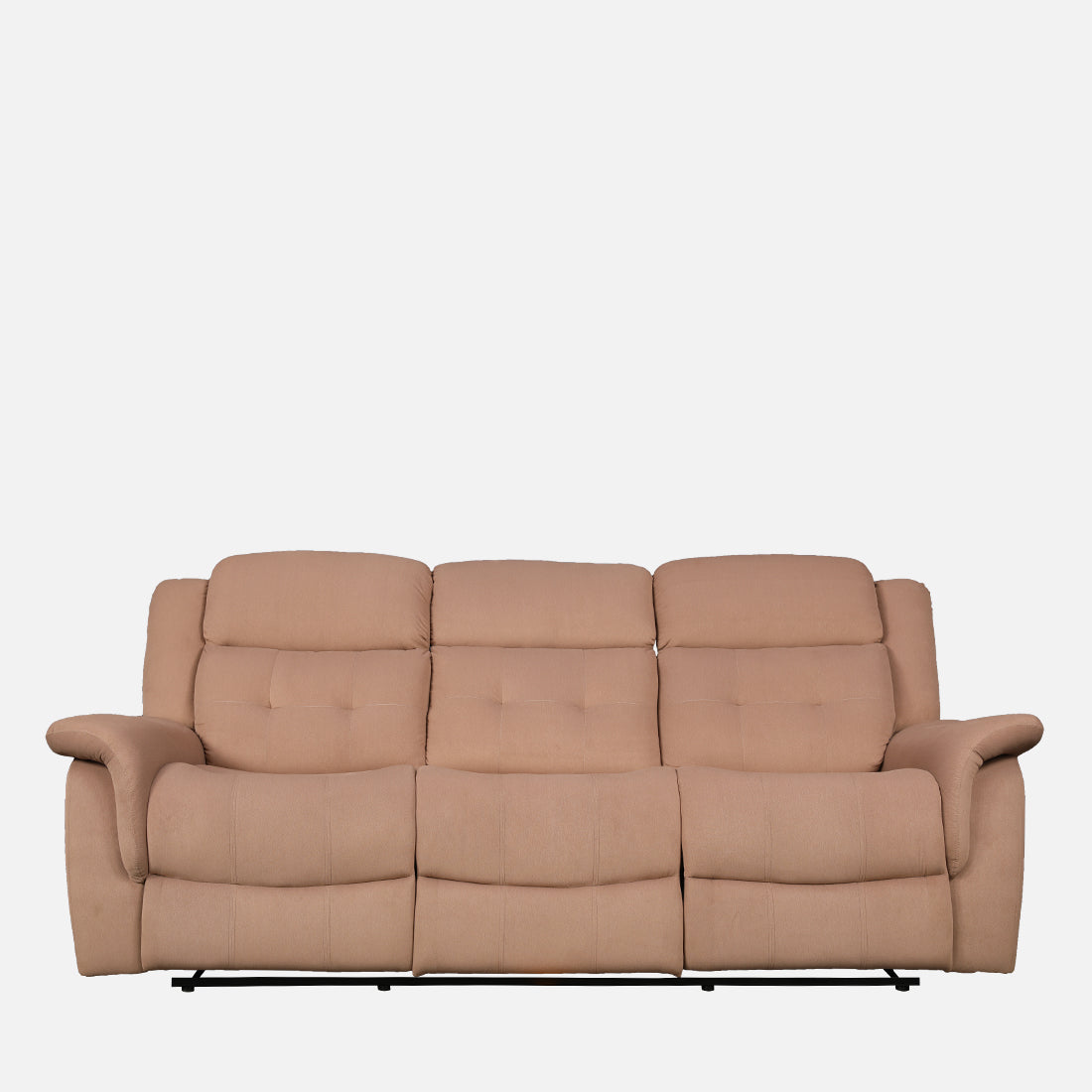 Attila Fabric Three Seater Recliner in Brown Colour
