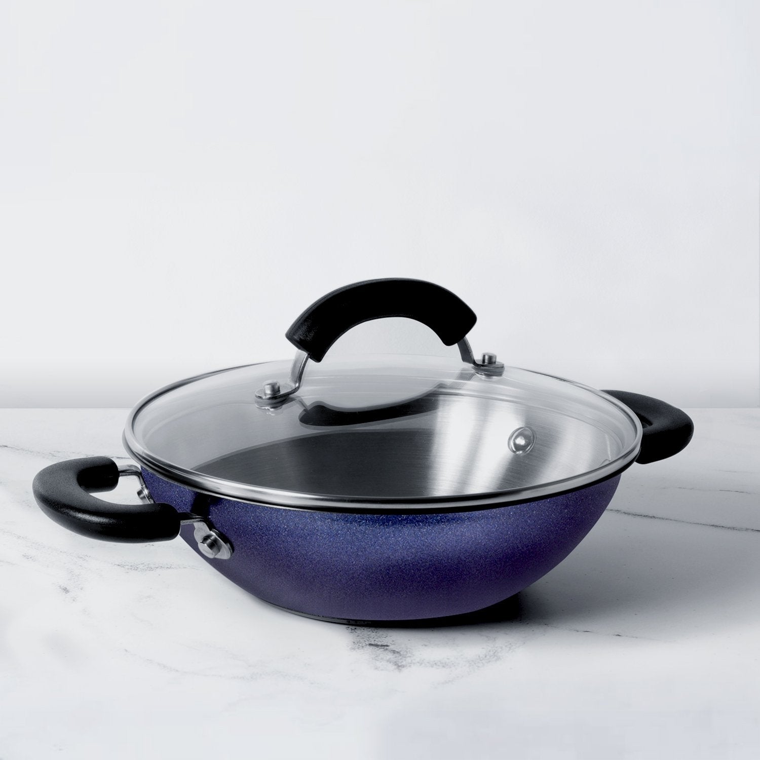 Centennial Stainless steel Induction Suitable Kadai 22Cm 2.5Ltr in Blue Colour