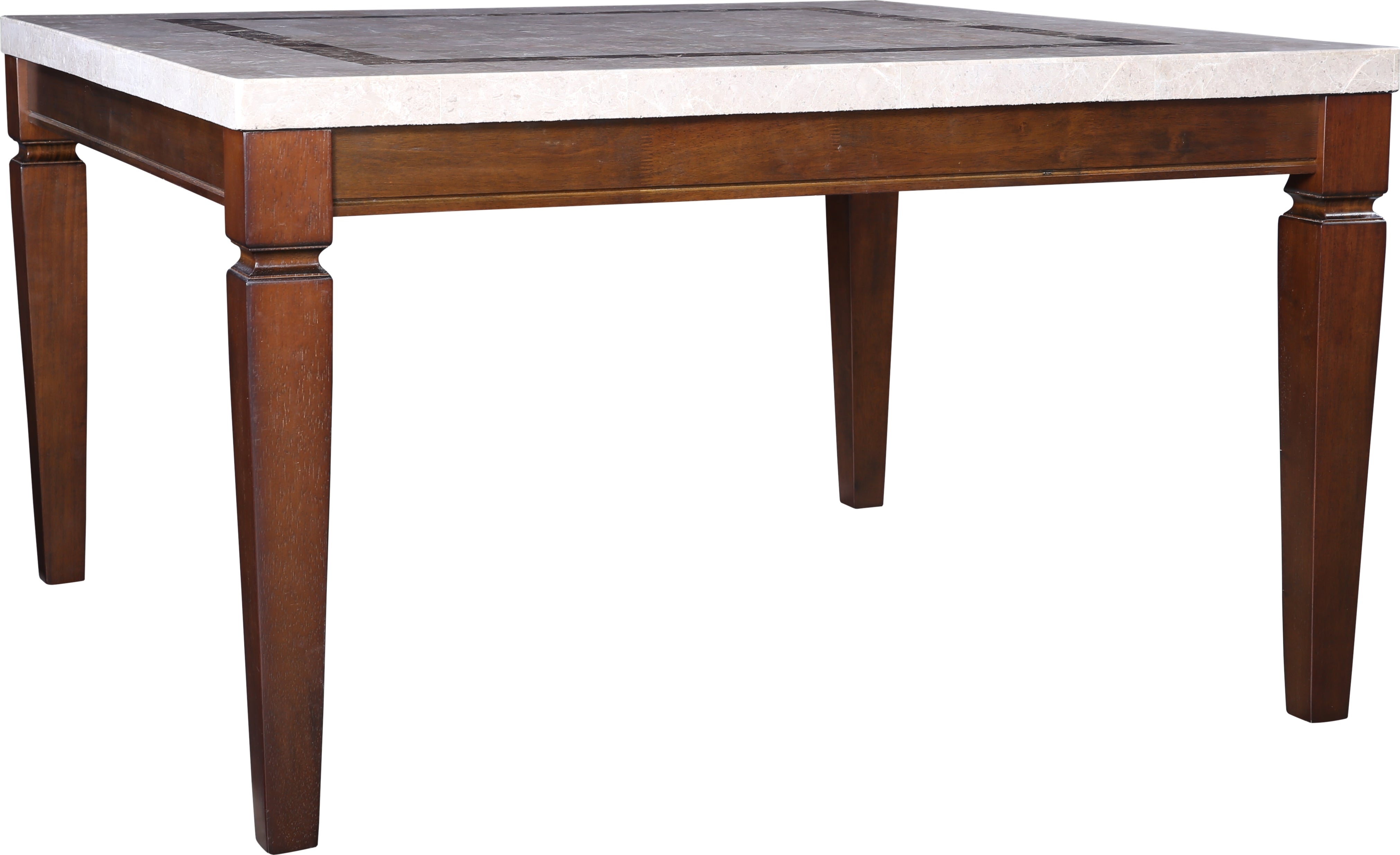 Bliss Marble Top 8 Seater Dining Table with Inlay in Beige Colour