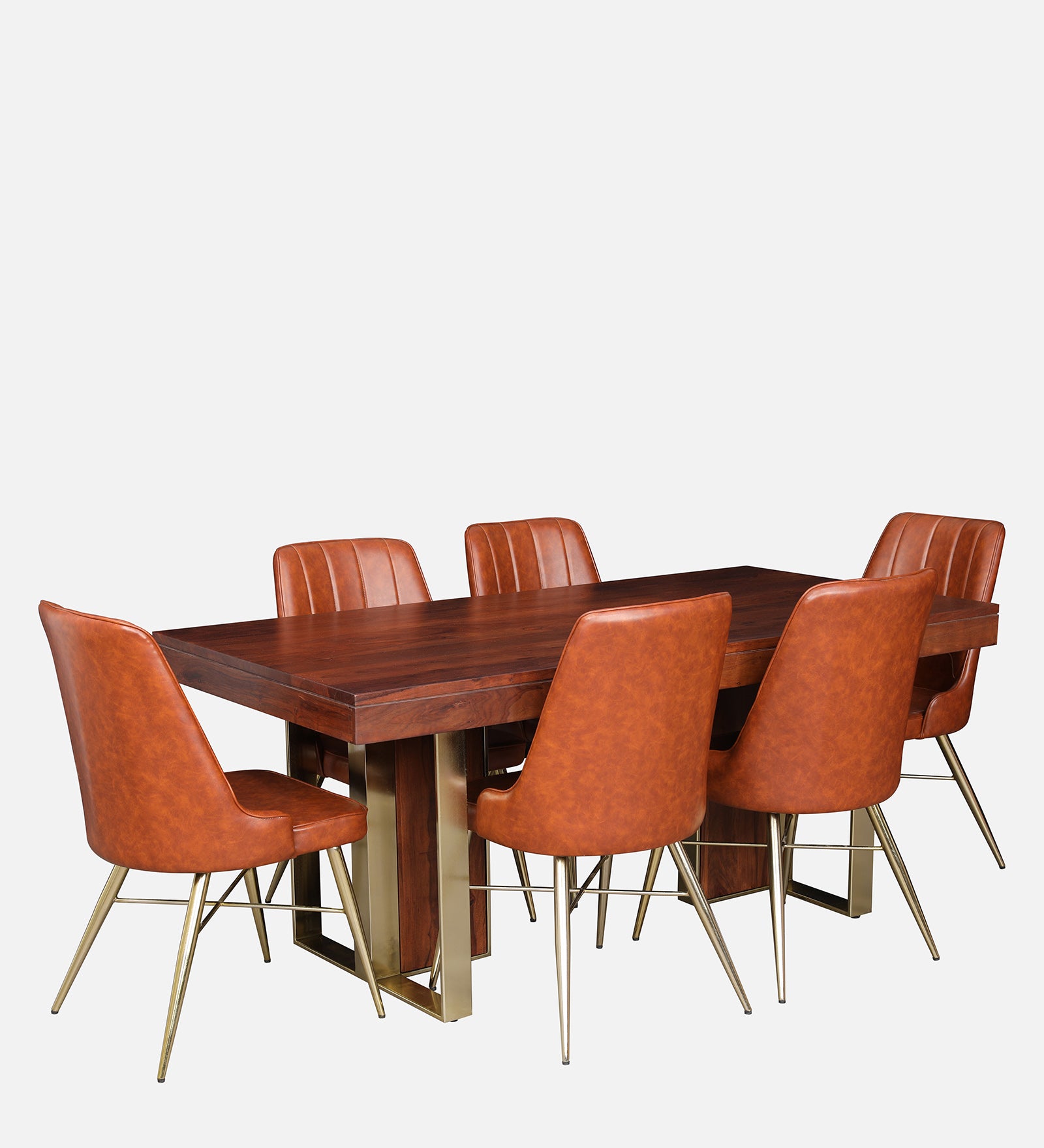 Marvis Sheesham Wood(Rosewood) Six Seater Dining Set in Walnut Colour