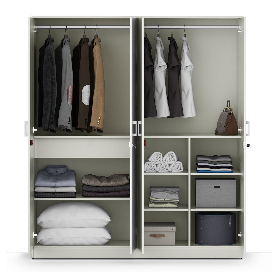 Prime Four Door Wardrobe in White Colour