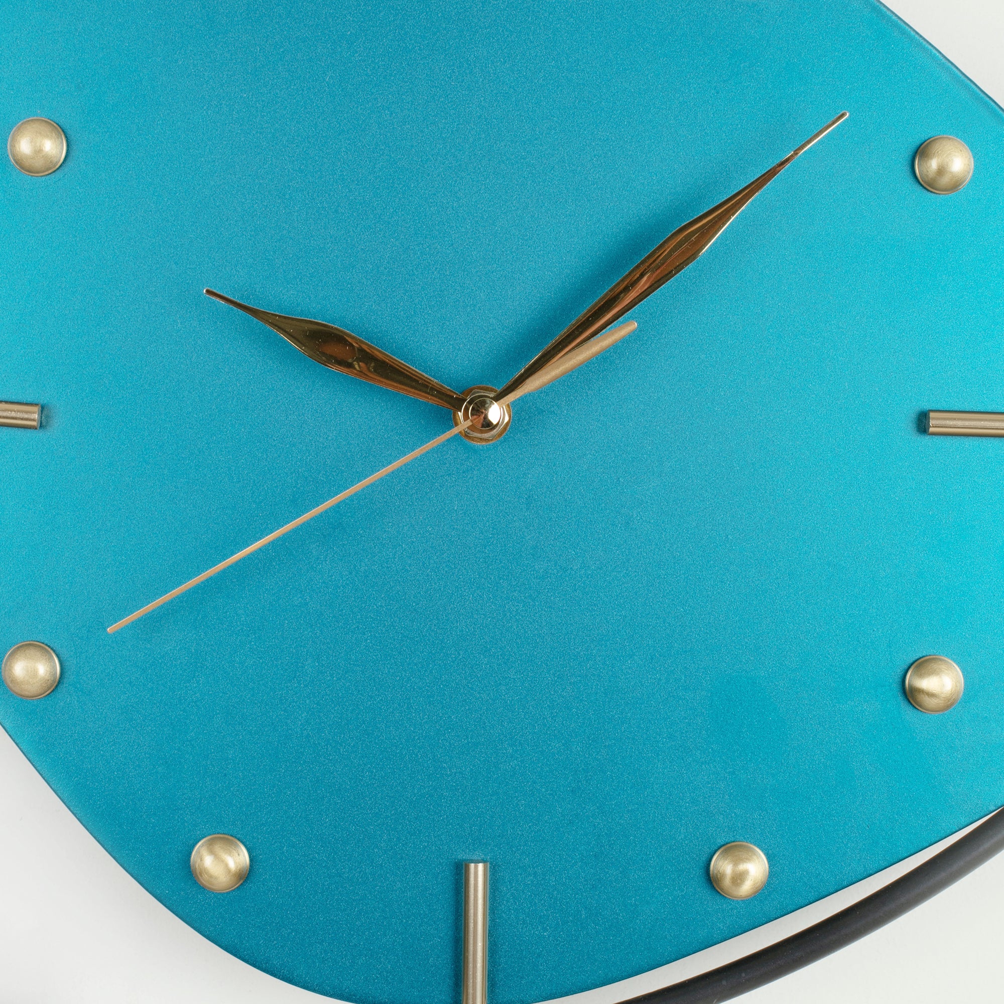 Rhythm Metal Triangular Pendulum Wall Clock in Seagreen Colour