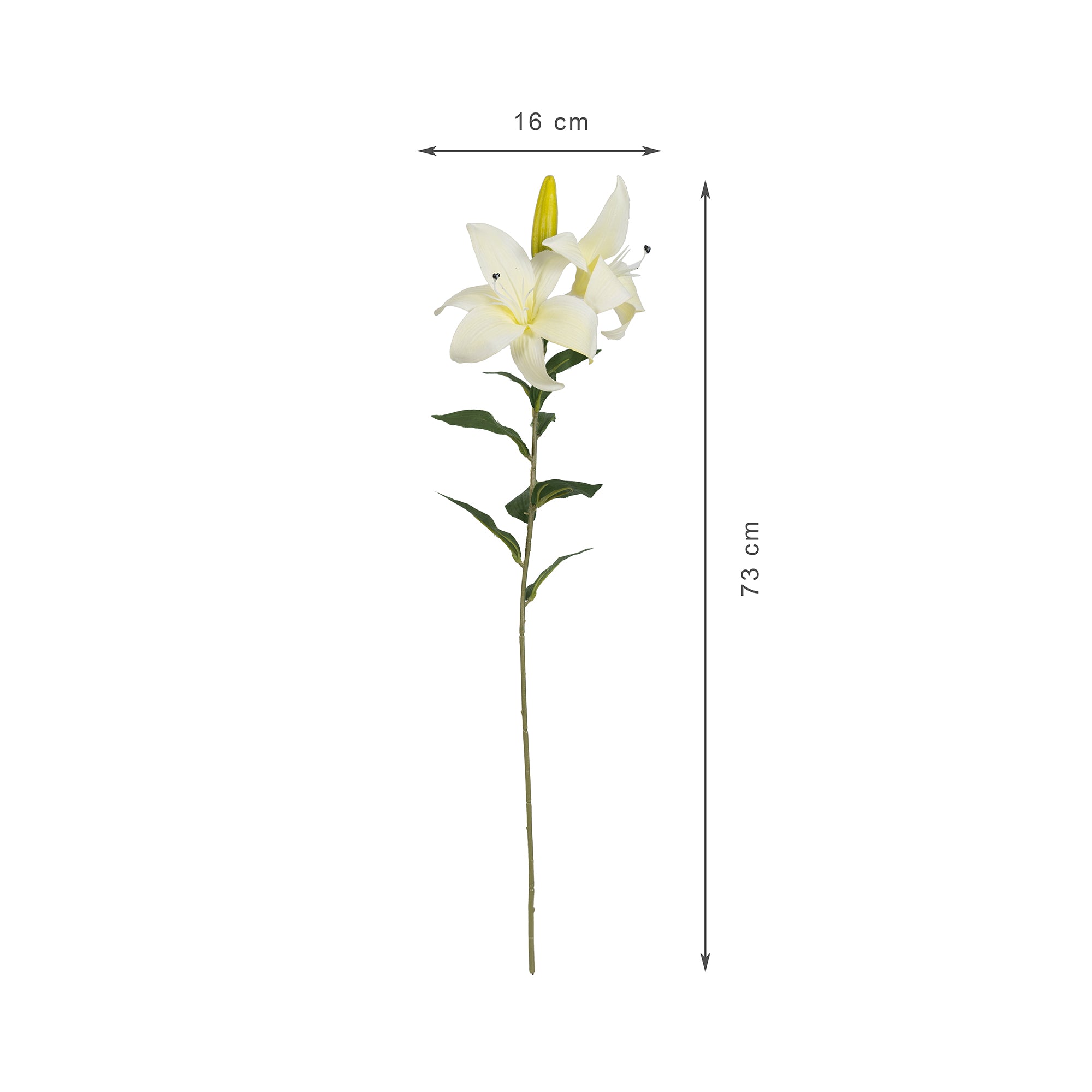 Elora  White Lily Faux Flower 73 Cm in White Colour