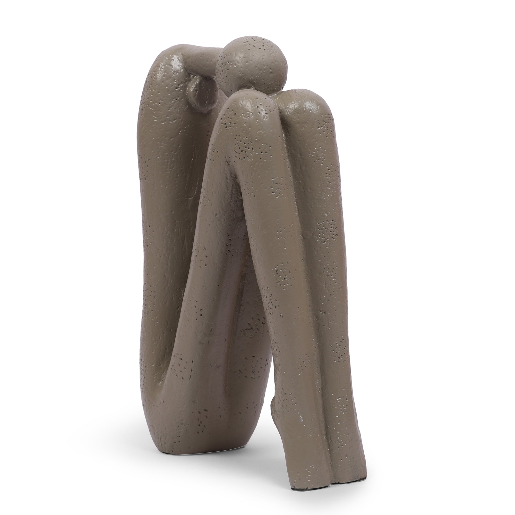 Miraya Modern 2pc Book End Polyresin Hand Finished Taupe 26cm by Living Essence