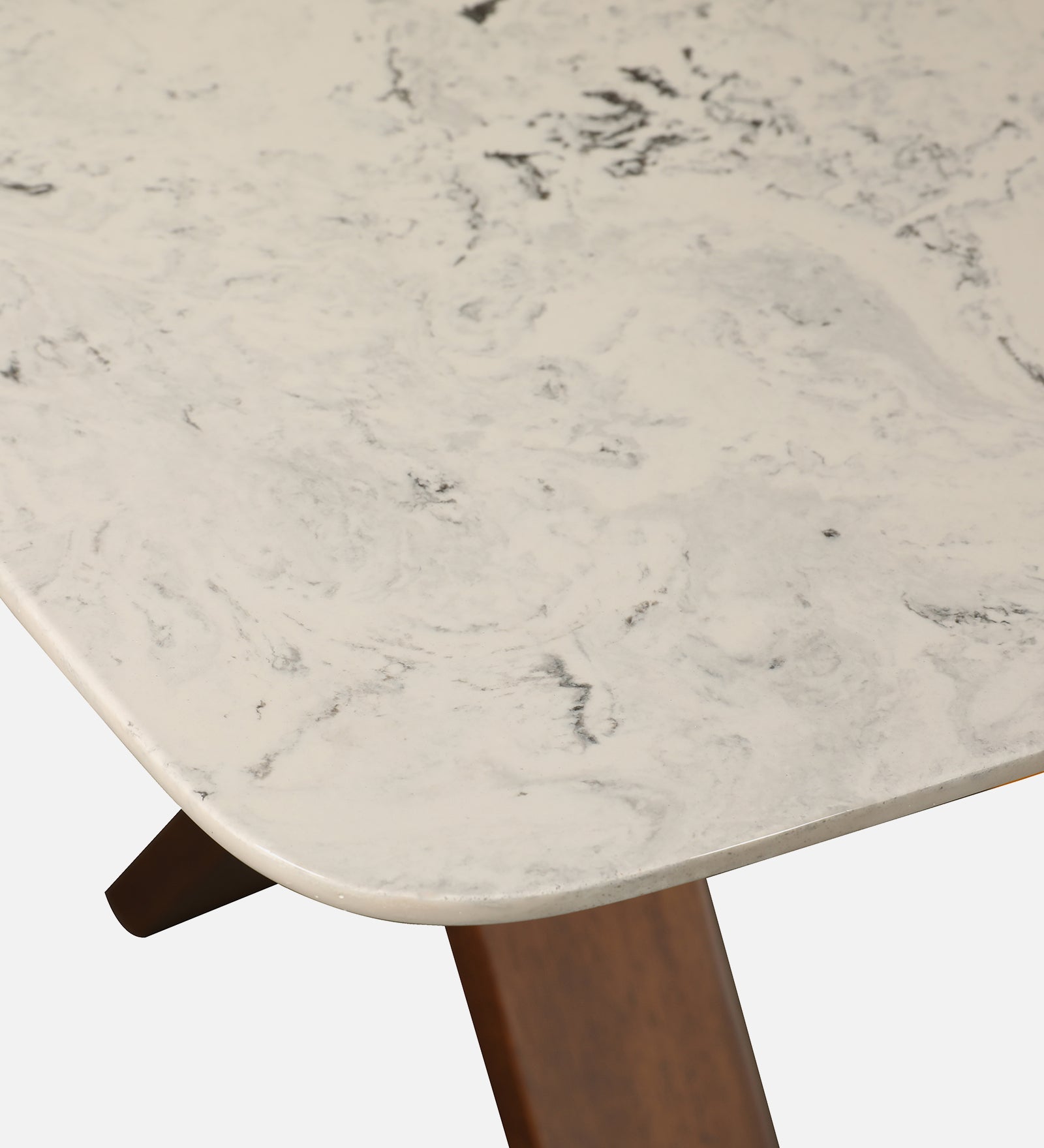 Sanddune Marble Top Six Seater Dining Table in Walnut Colour