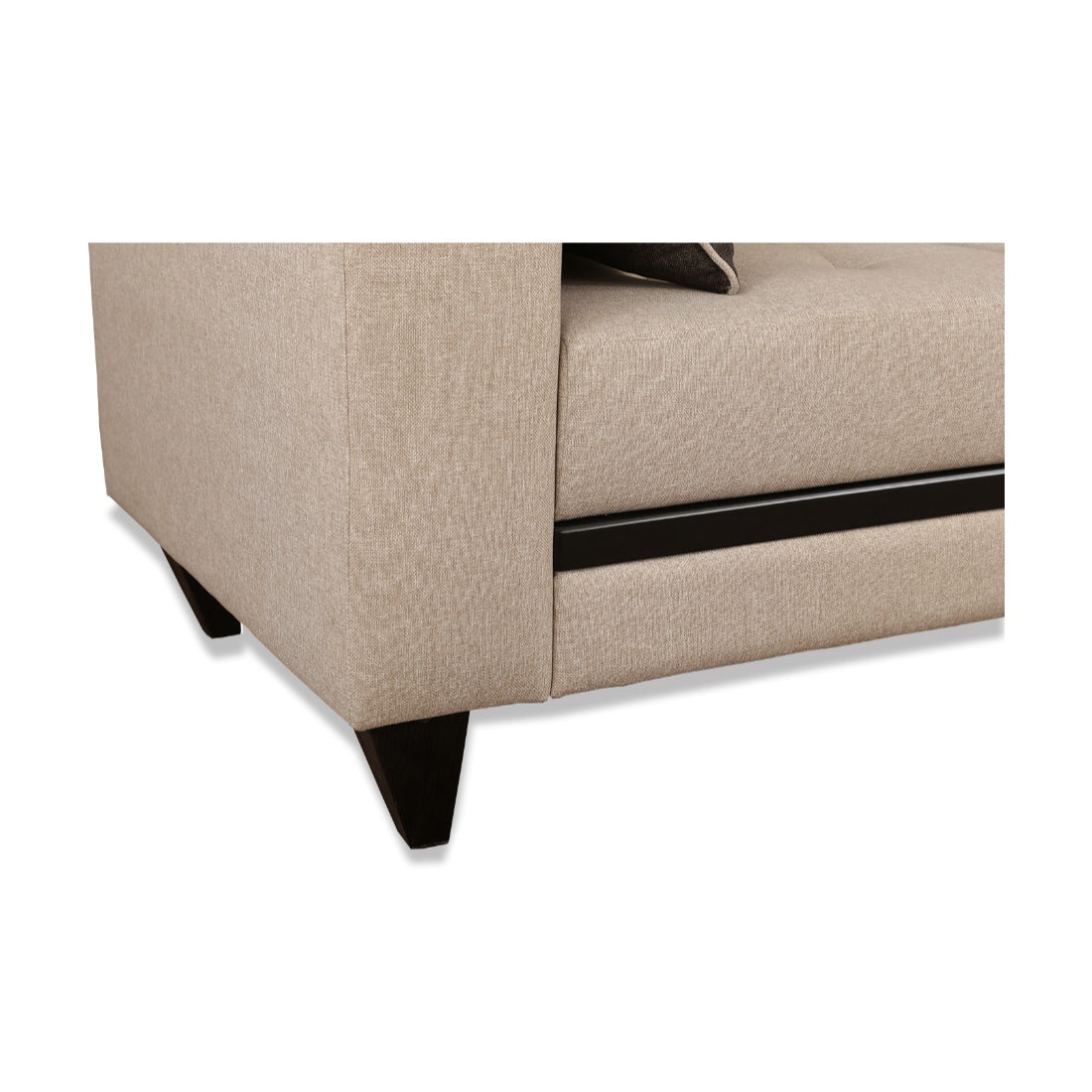 Garcia Fabric 3 Seater Sofa With Left Hand Side Lounger in Beige Colour