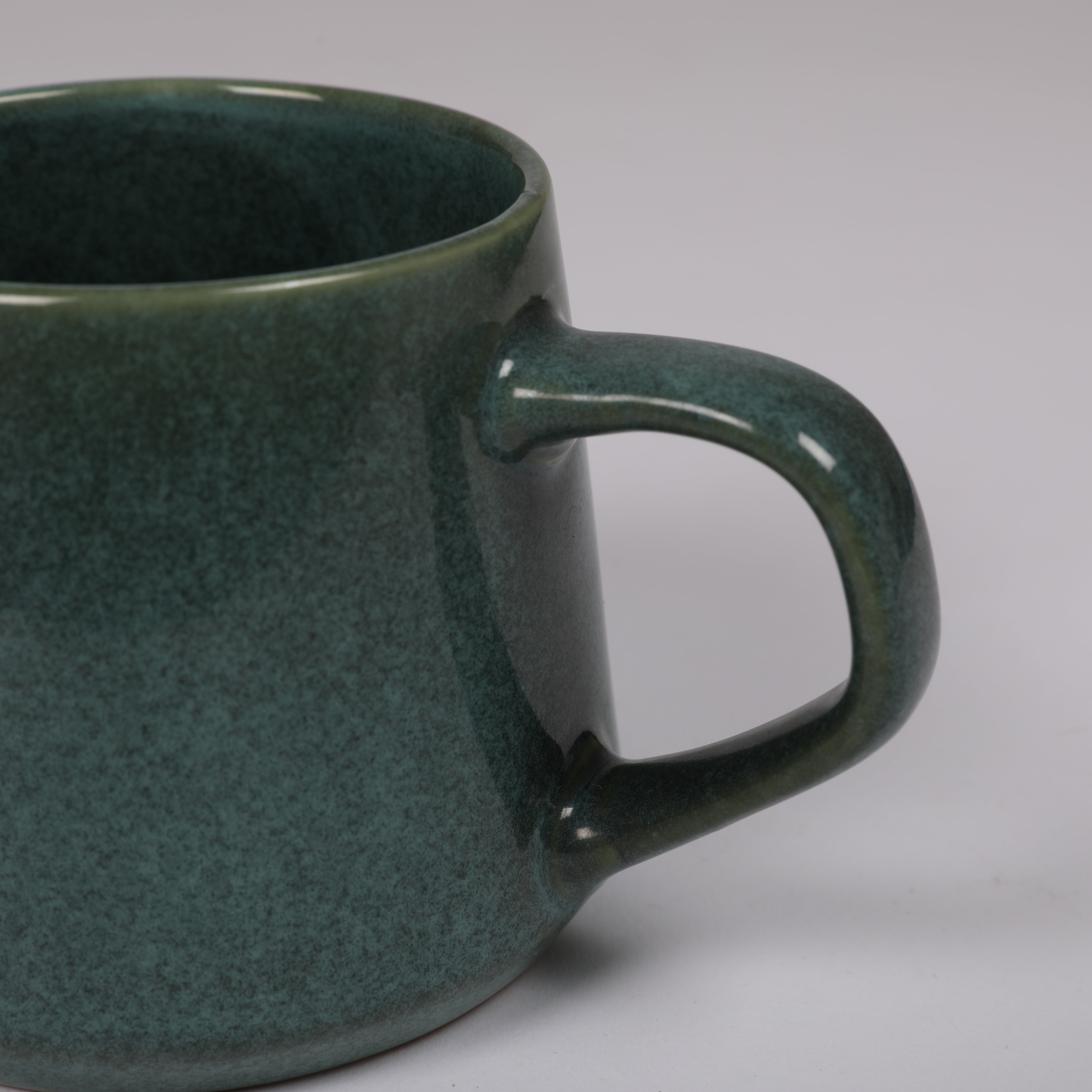 Living Essence Stoneware Mug Green 330ml Set of 2Pcs