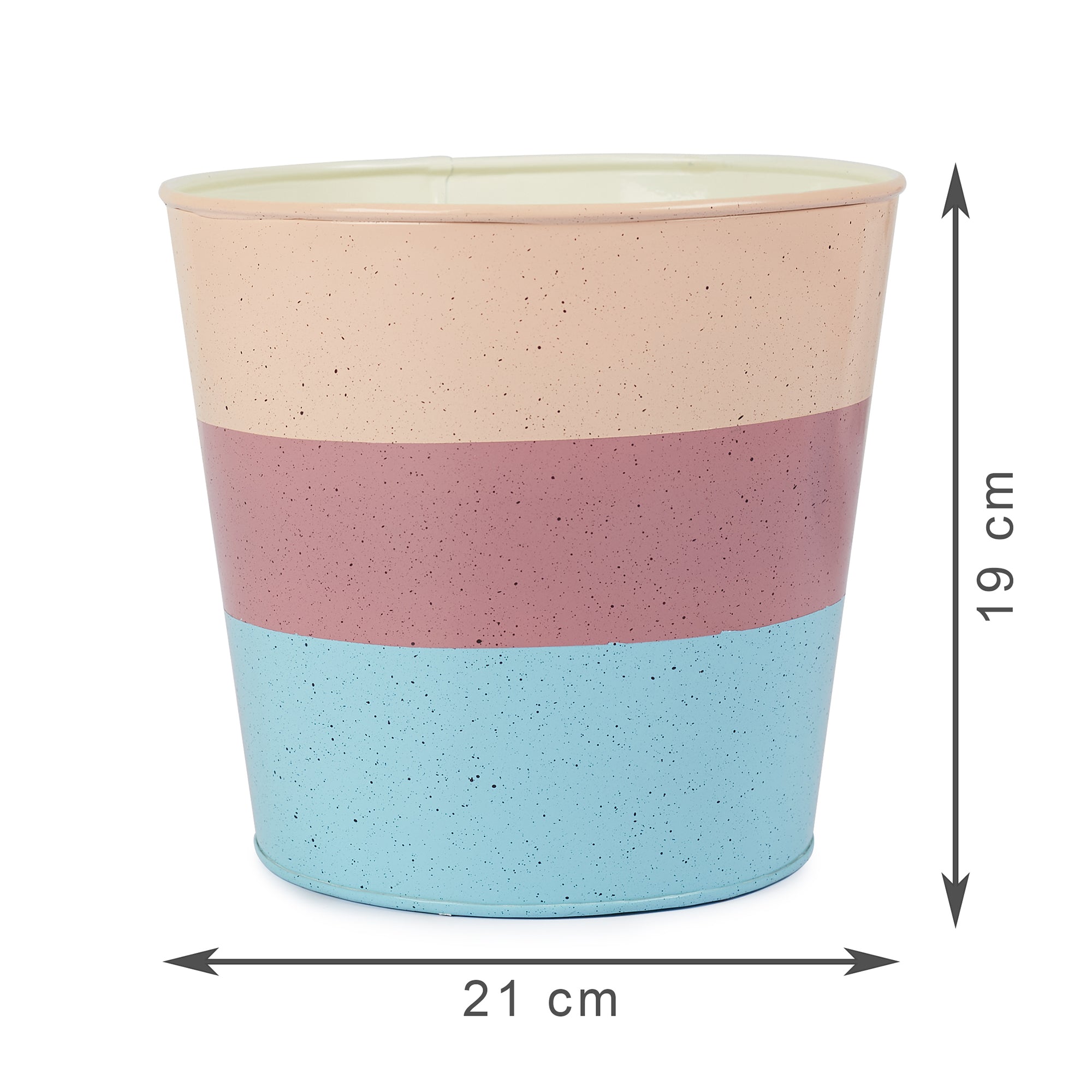 Pep Pop Metal Multi Band Planter 19Cm in Blush Colour