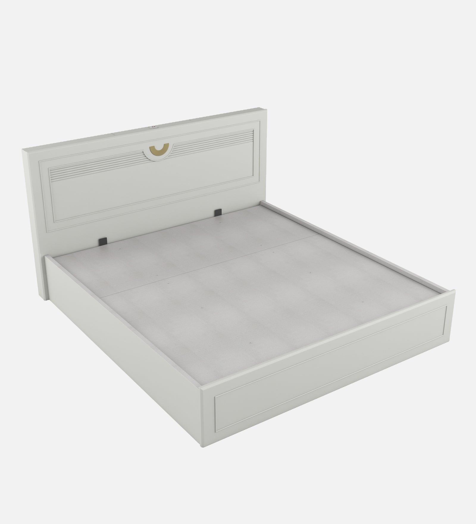Akira King Bed With Full Hydraulic Storage Pumic Grey