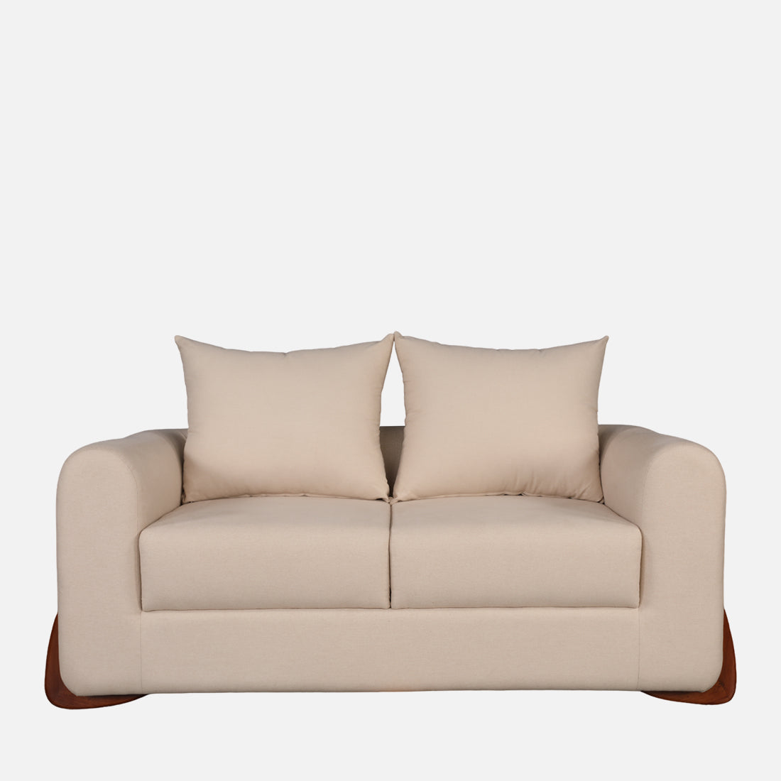 Bodhi Fabric Two Seater Sofa in Beige Colour