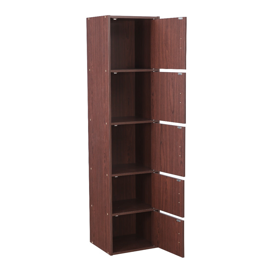 Albert Engineered Wood 5 Tier Cabinet in Cherry Brown Colour
