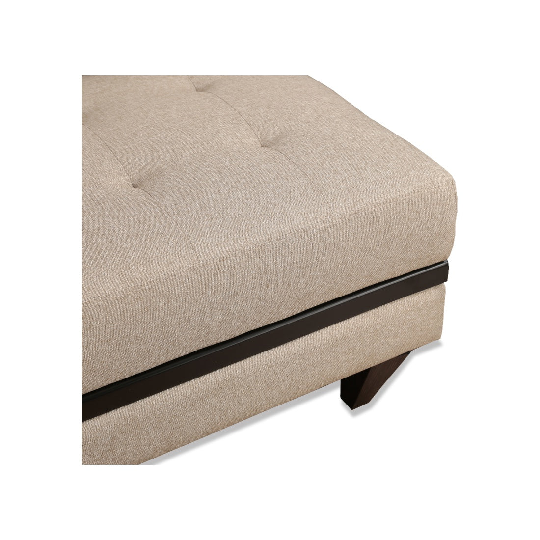 Garcia Fabric 3 Seater Sofa With Left Hand Side Lounger in Beige Colour