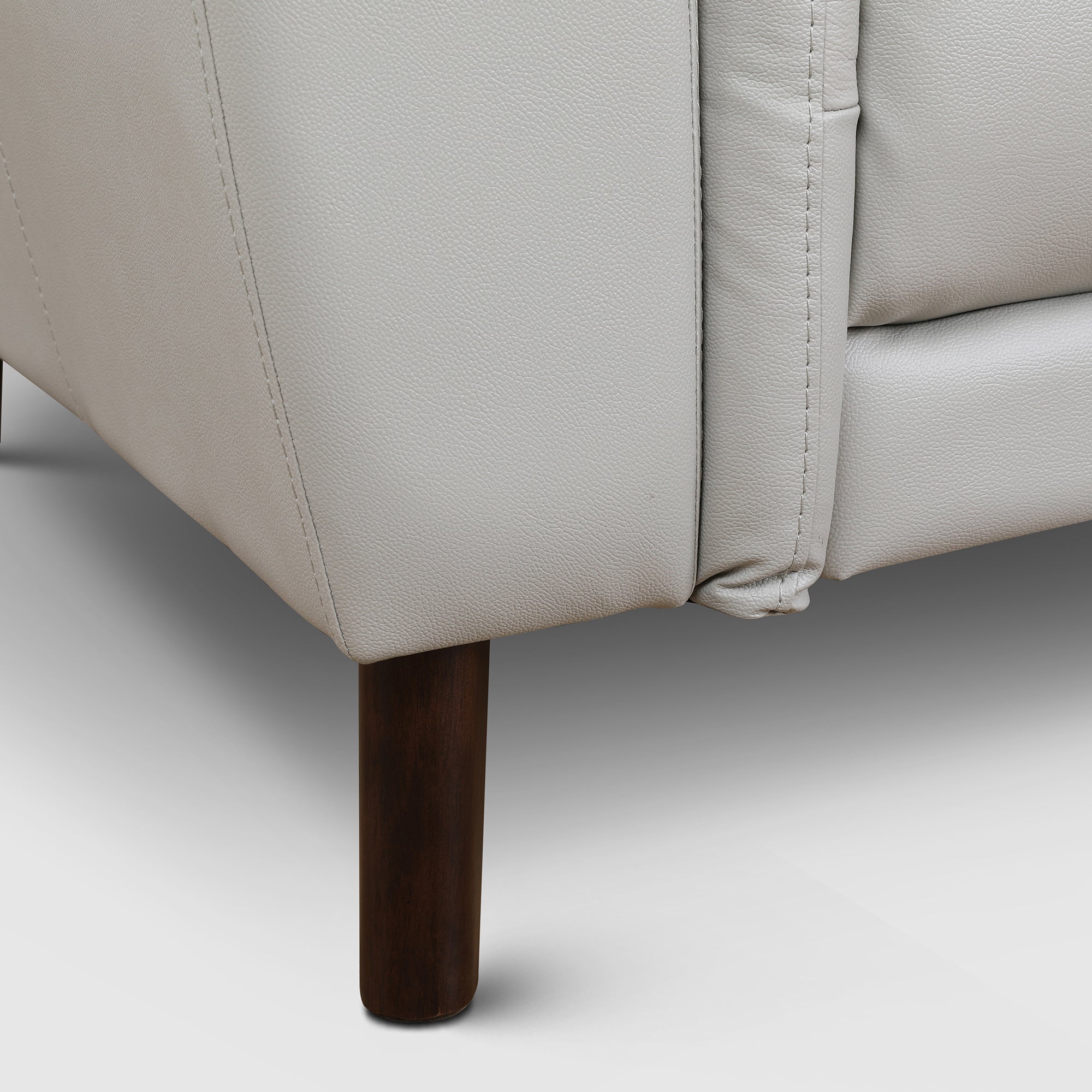 Alexa Half Leather Two Seater Sofa in Light Grey Colour