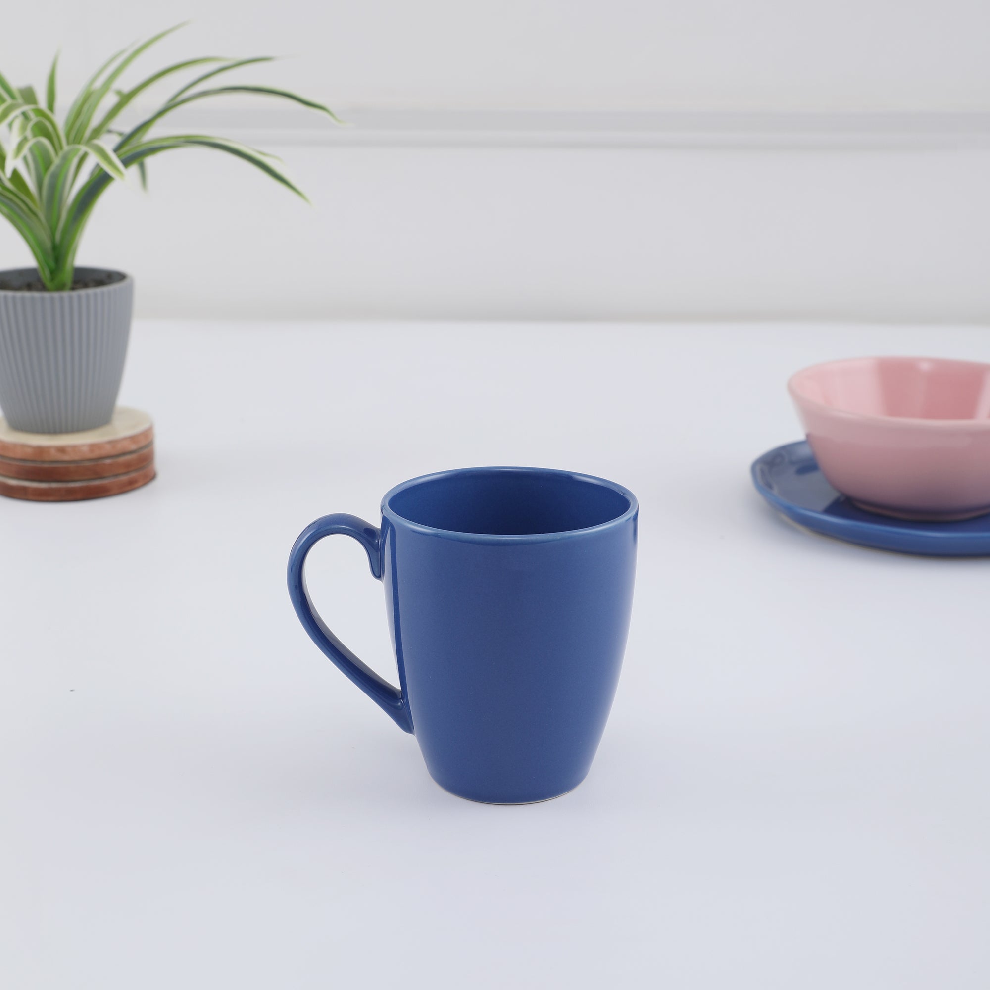 Palette Ceramic Coffee Mug 414 ML in Navy Blue Colour