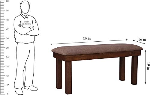 Hopton Solid Wood Four Seater Bench in Brown Color