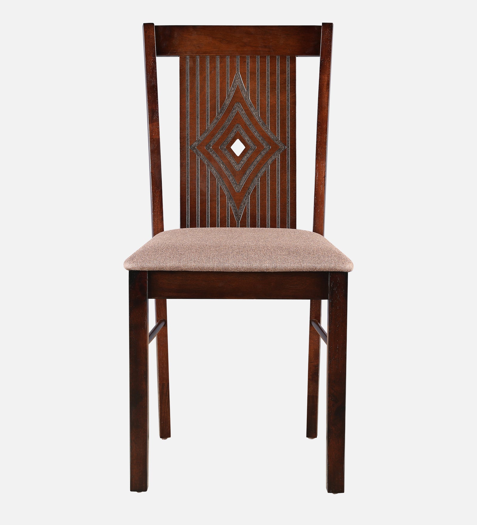 Aravali Rubber Wood Dining Chair Set Of 2 in Antique Cherry Colour