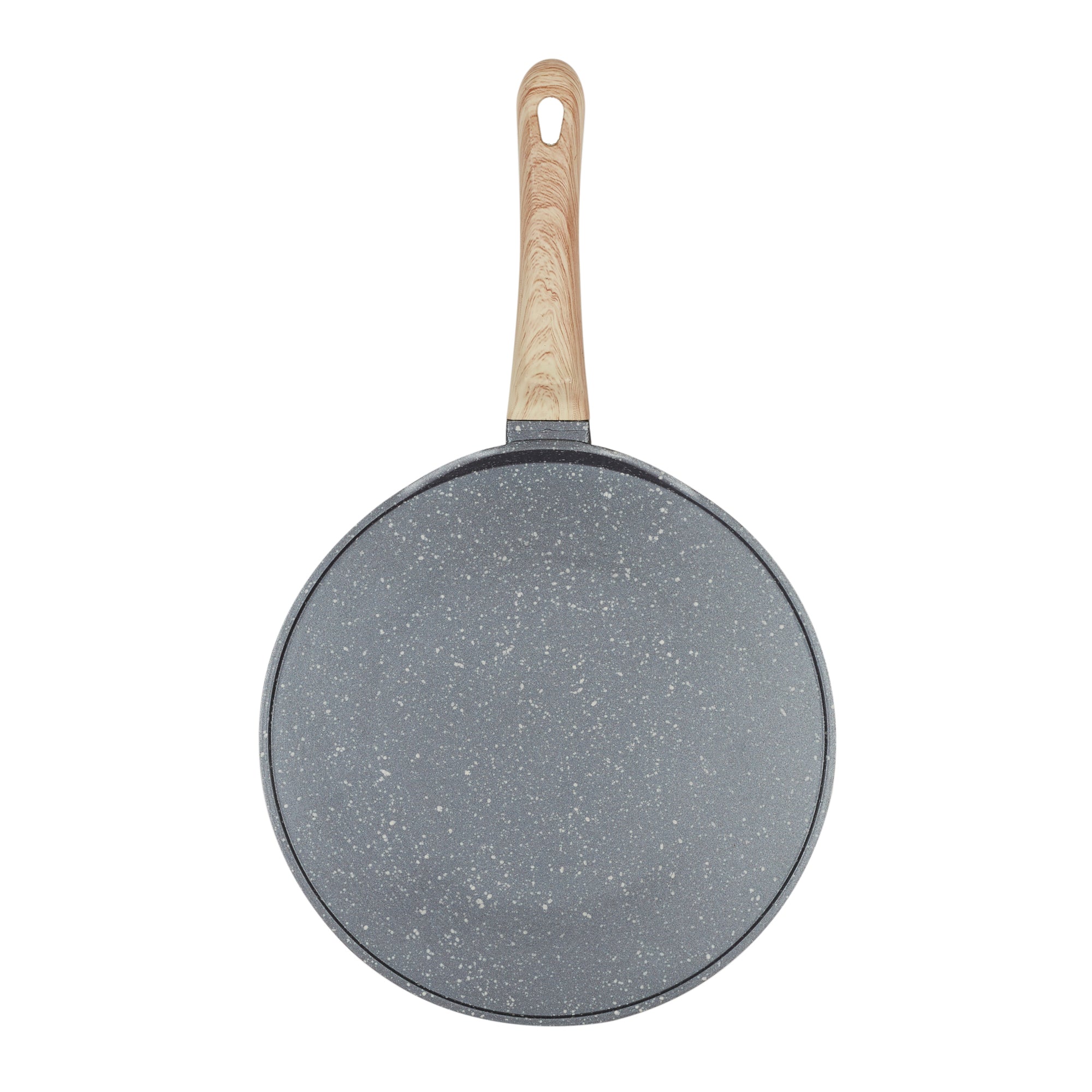 MasterCook+ 100% Virgin Aluminium Die-Cast Dosa Pan/Tawa 28 cm in Black & Wood Colour
