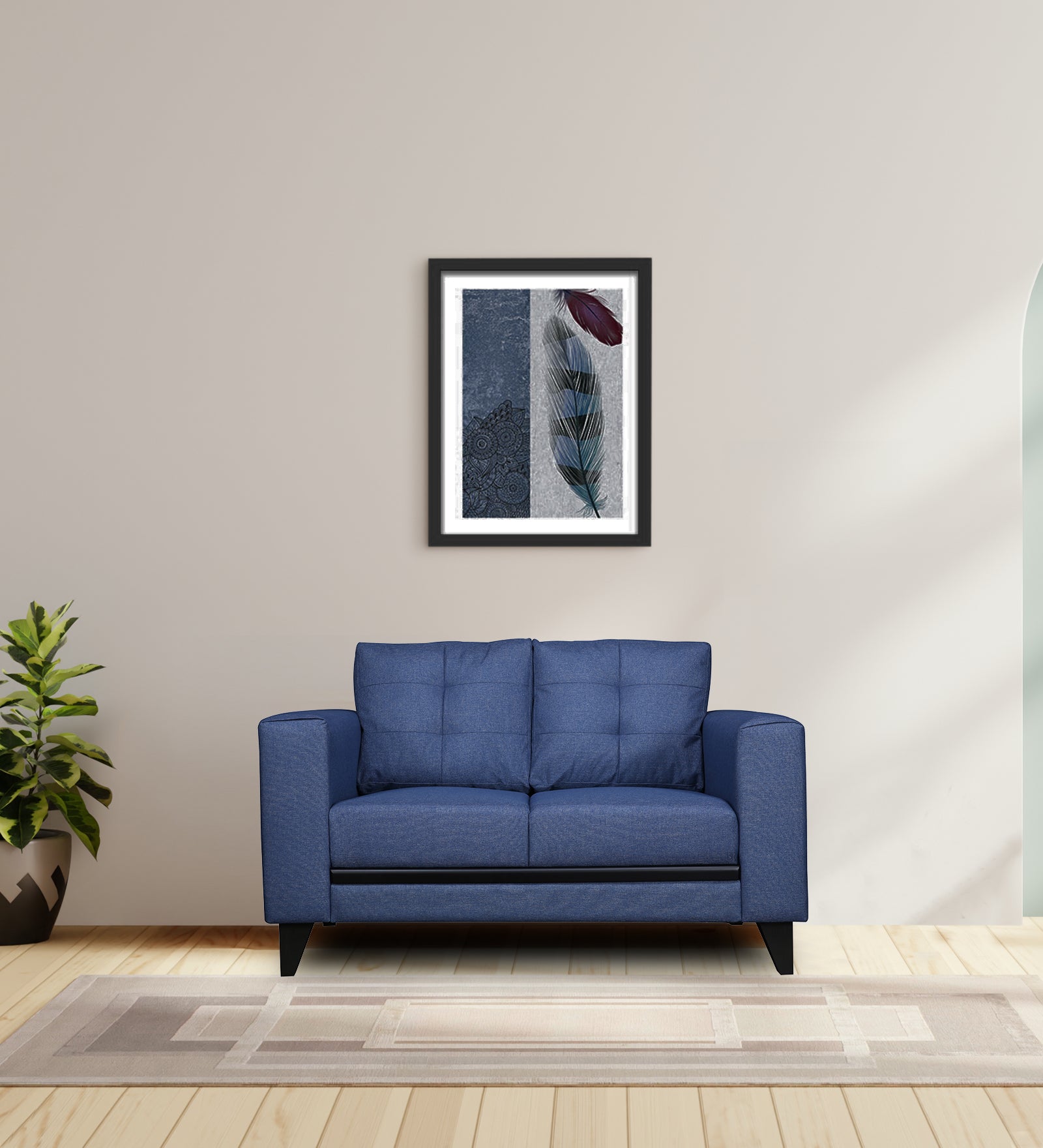 GARCIA Fabric Sofa in Blue Colour
