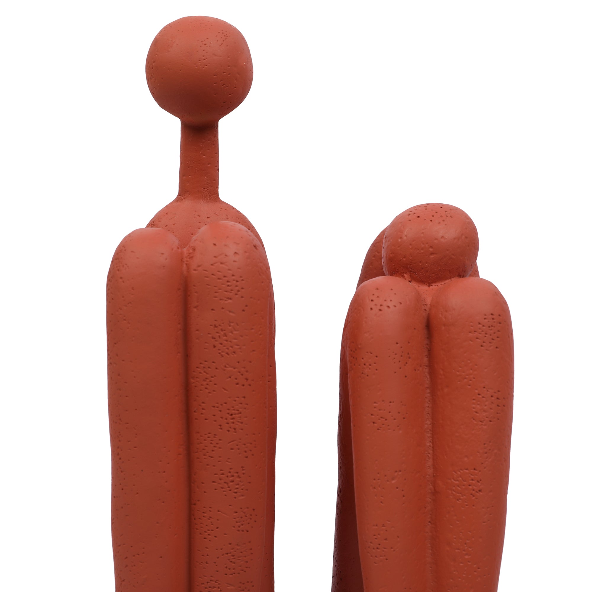 Miraya Modern 2pc Book End Polyresin Hand Finished Terracotta 26cm by Living Essence